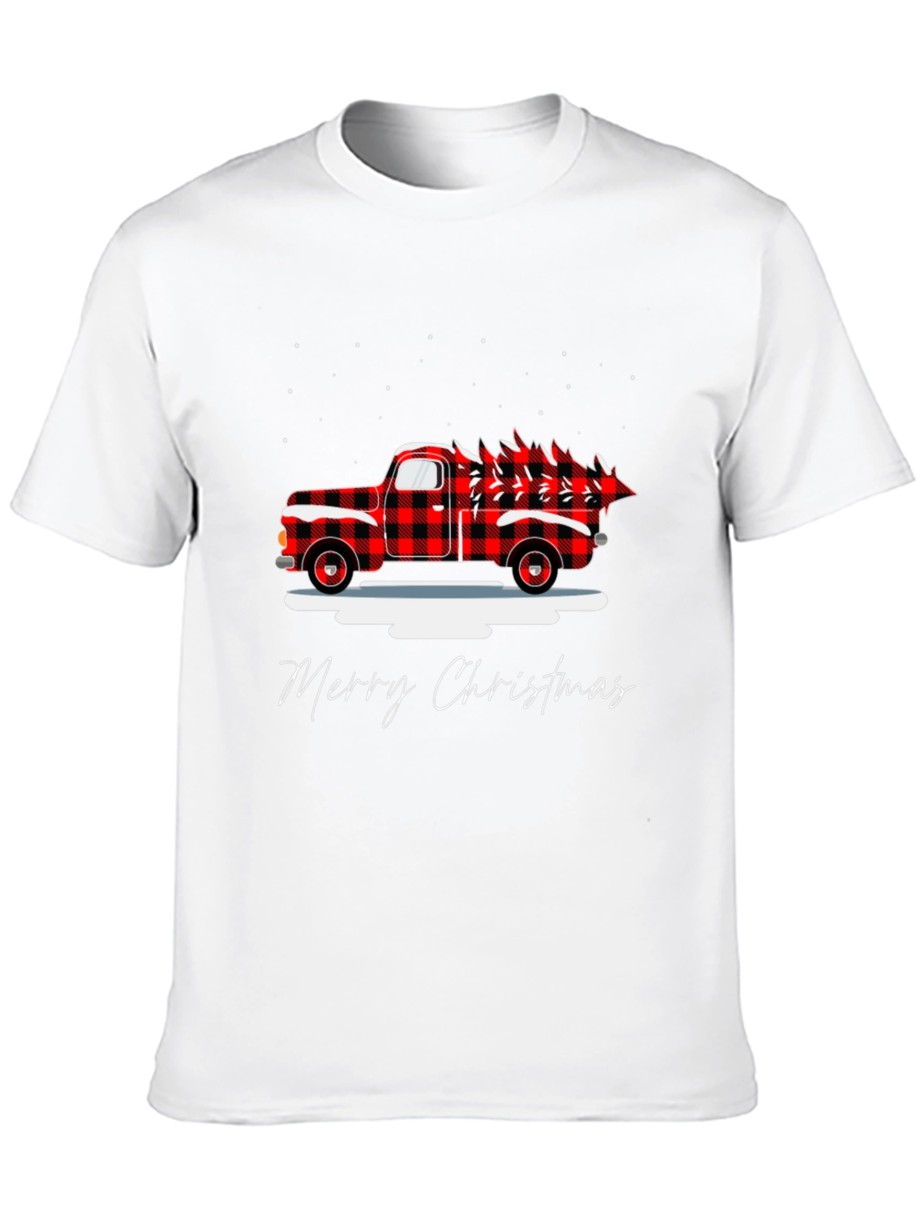 Merry Christmas Buffalo Plaid Truck T-Shirt
