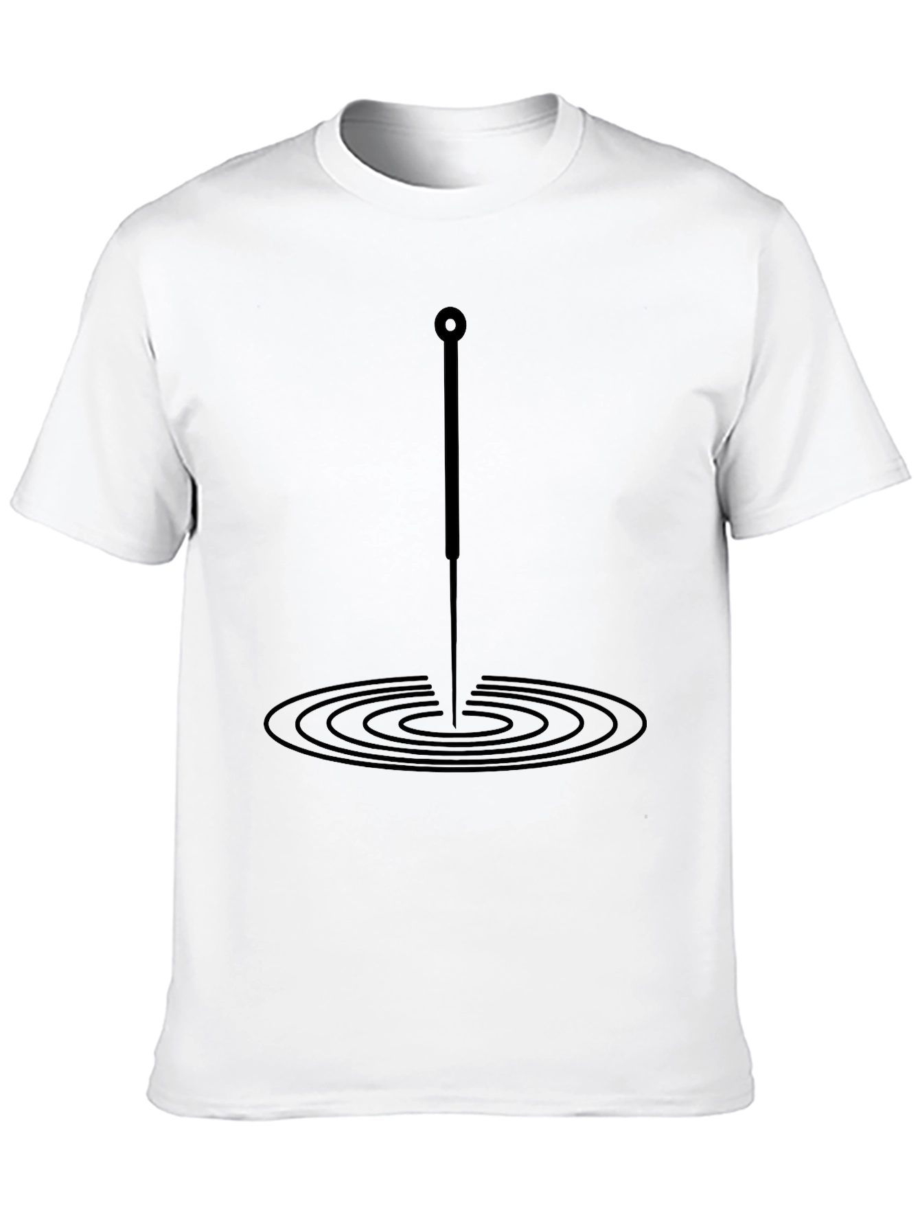 Acupuncture Needle Ripple Effect Black T-Shirt