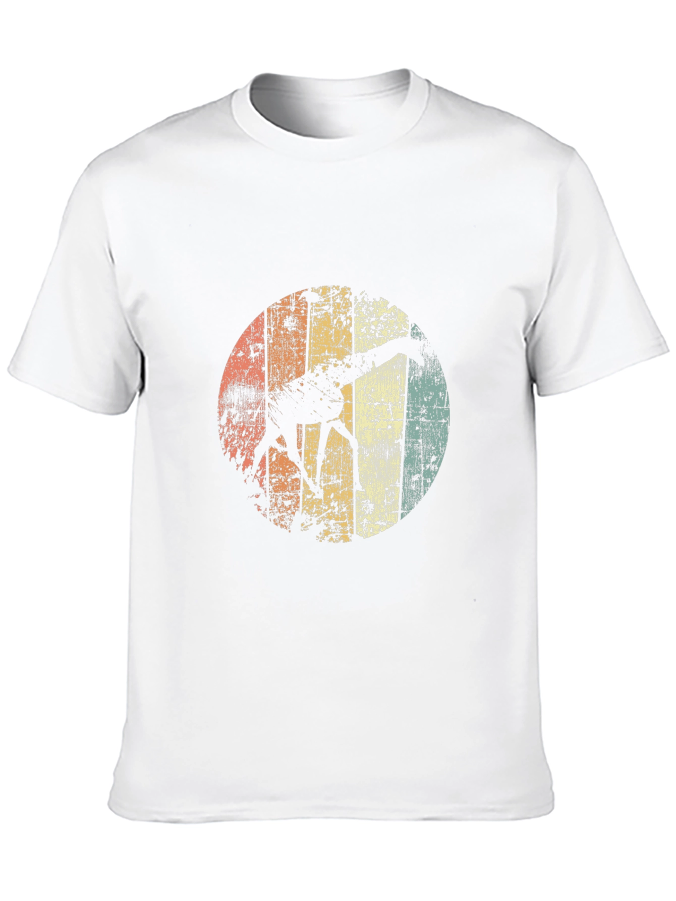 Retro Giraffe Graphic Tee - Black