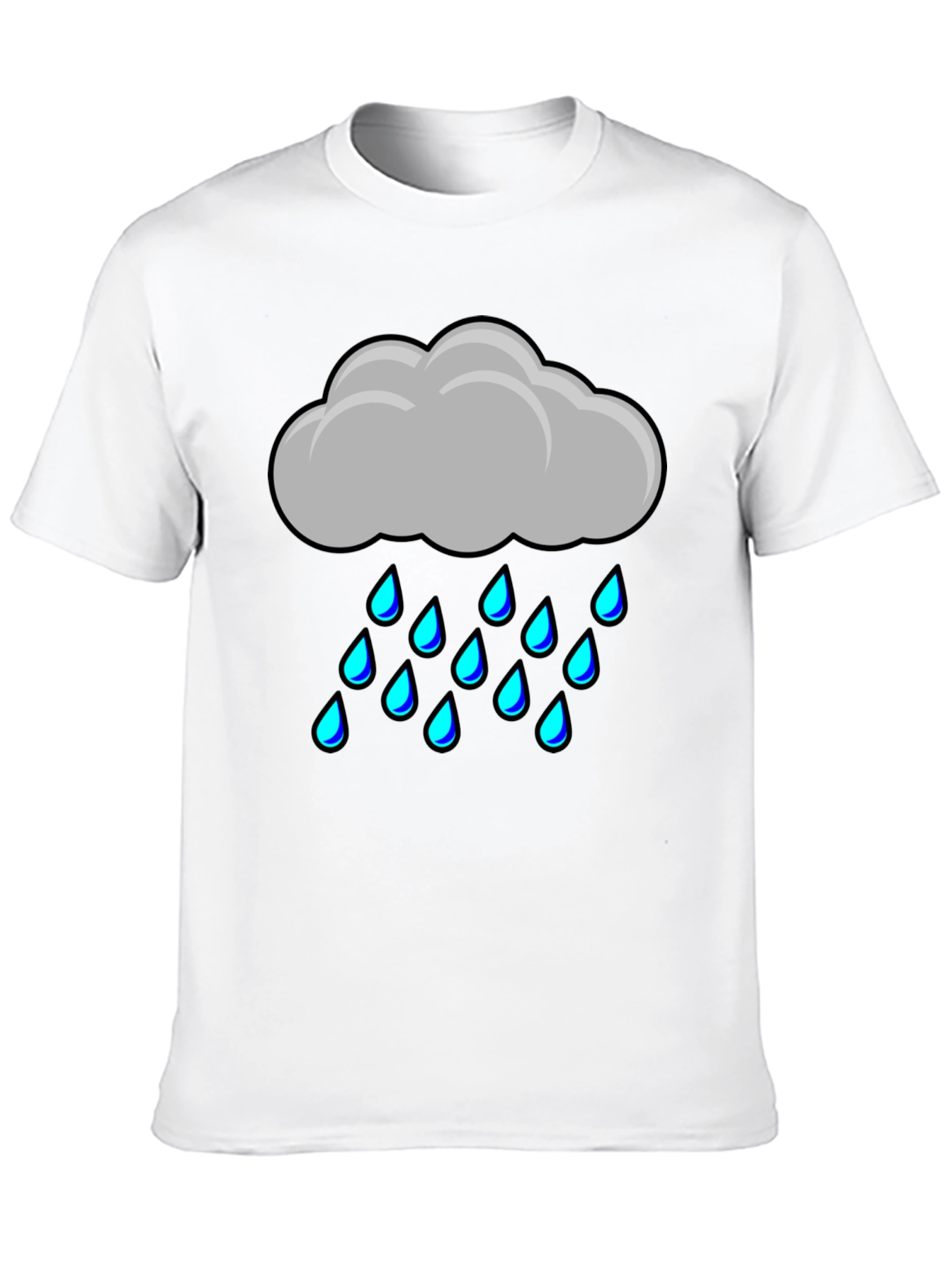 Rain Cloud Graphic Tee - Soft Black Cotton Shirt