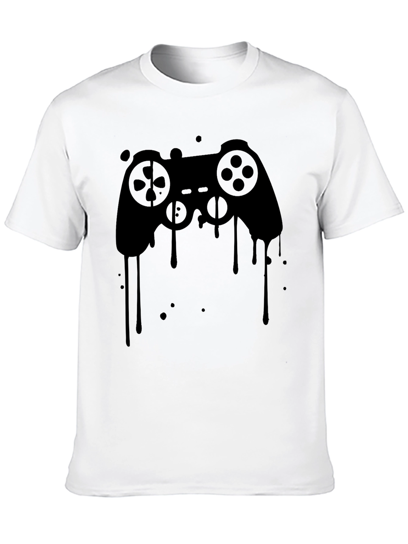 Gaming Controller Drip Graphic Tee - Black