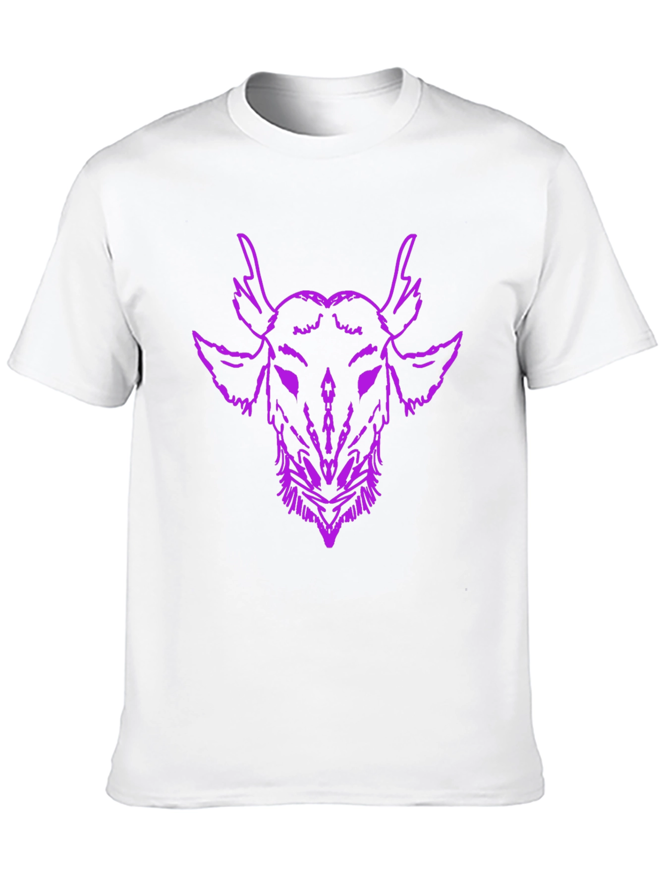 Mens Black T-Shirt with Purple Goat Head Graphic