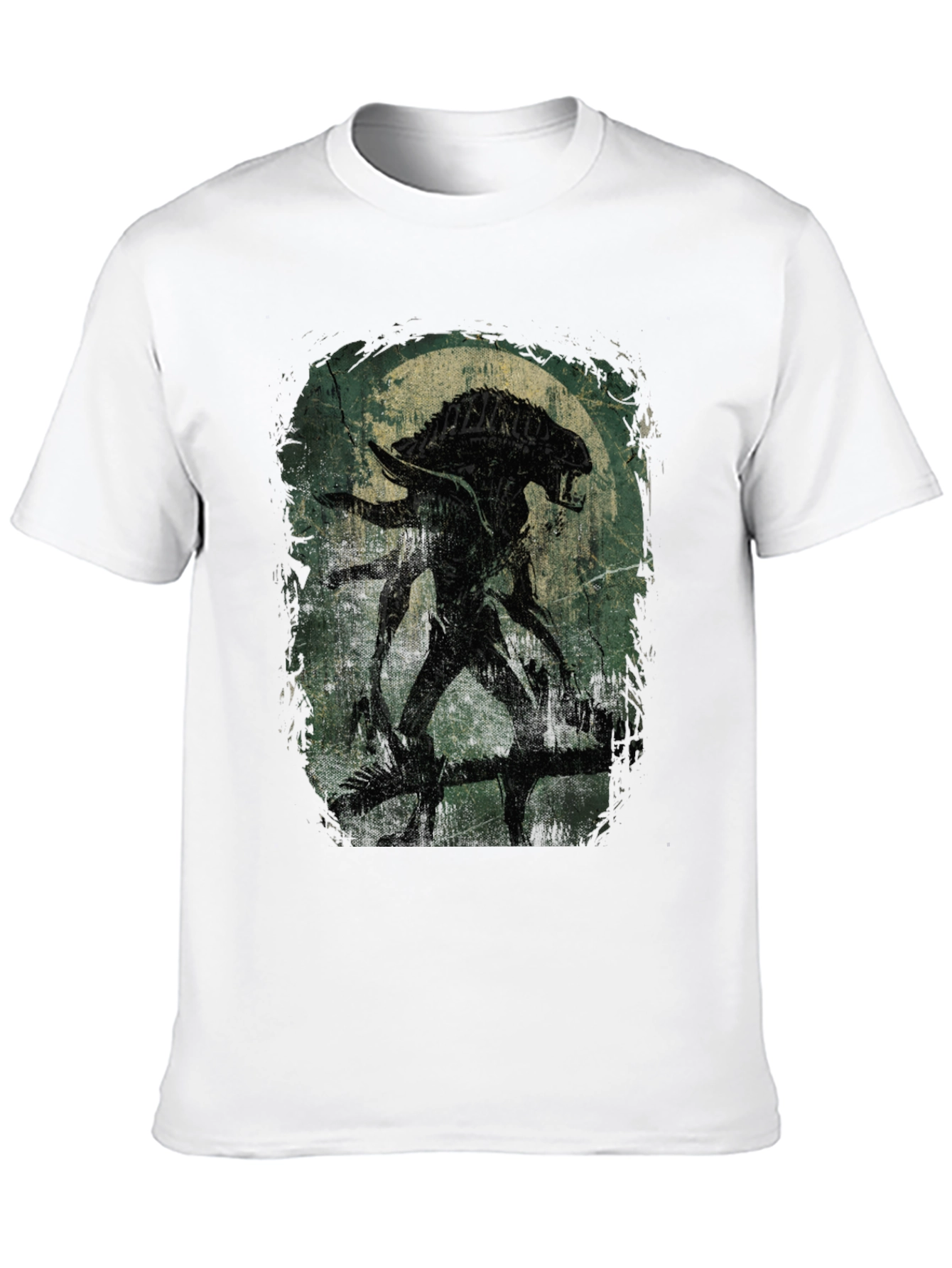 Alien Xenomorph Graphic Print Black T-Shirt