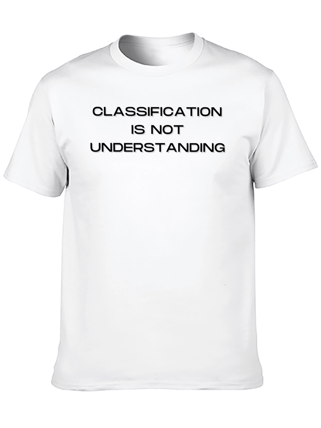 Classification is Not Understanding Black T-Shirt