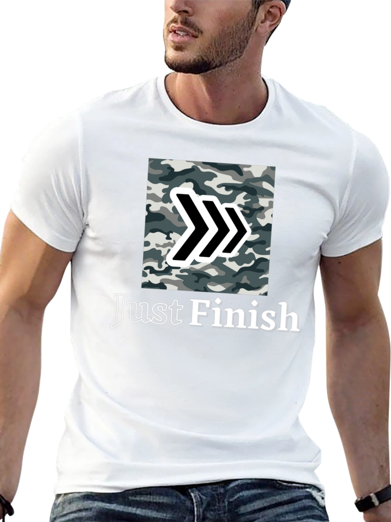 Just Finish Camo Arrow Black T-Shirt