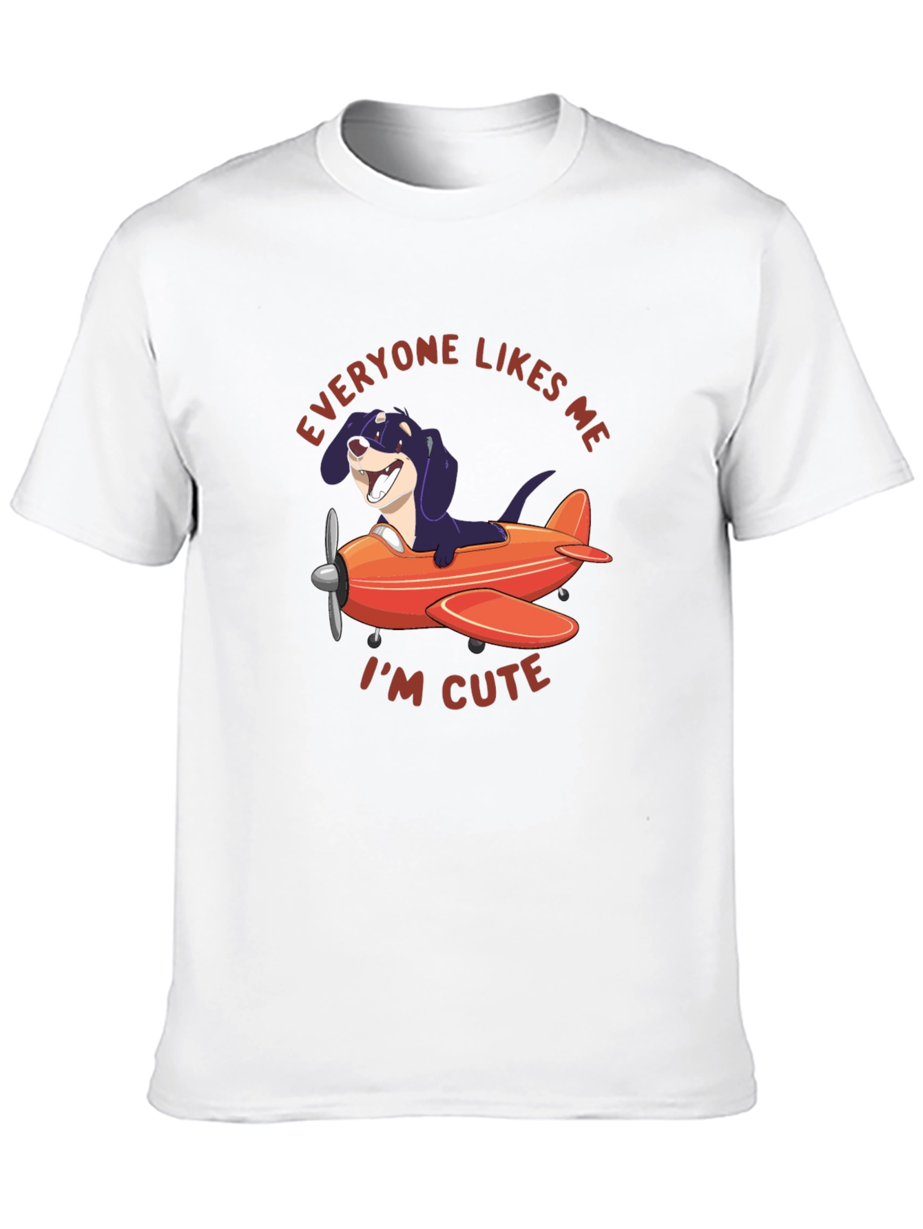 Funny Dog Airplane T-Shirt - Everyone Likes Me!