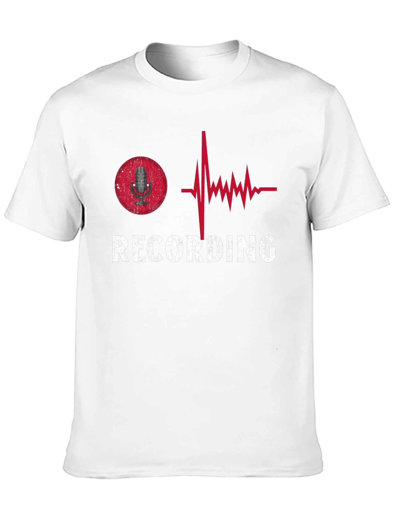 Recording Microphone Heartbeat Graphic T-Shirt