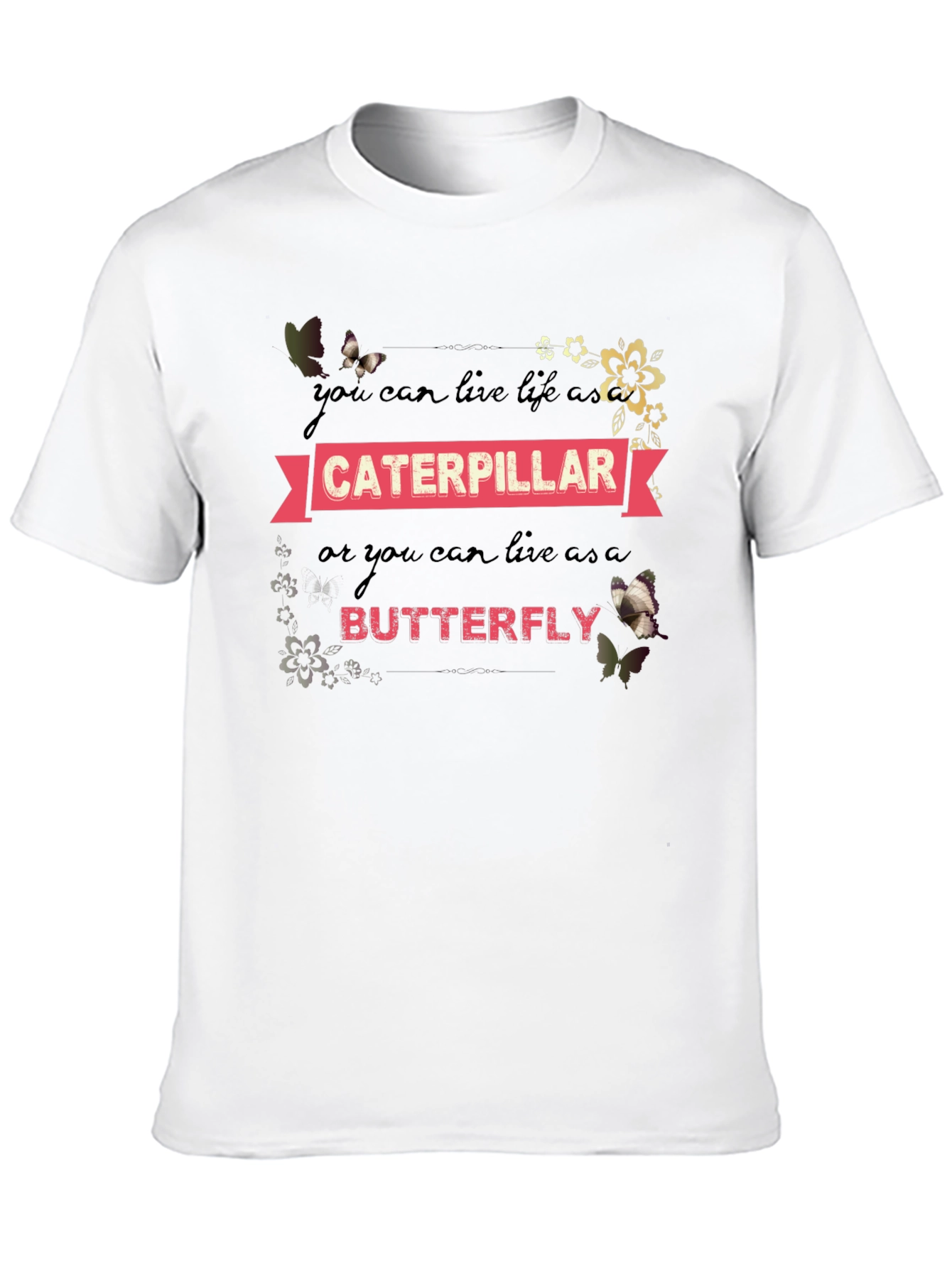 Caterpillar Butterfly Graphic T-Shirt