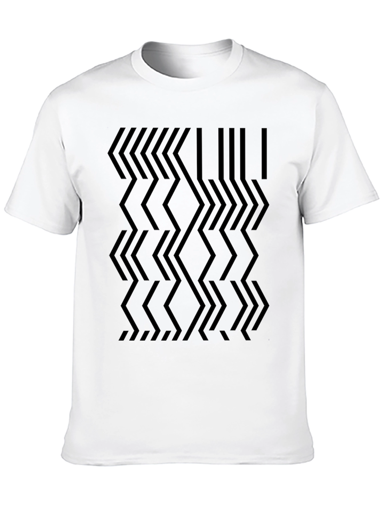 Abstract Geometric Pattern Black T-Shirt