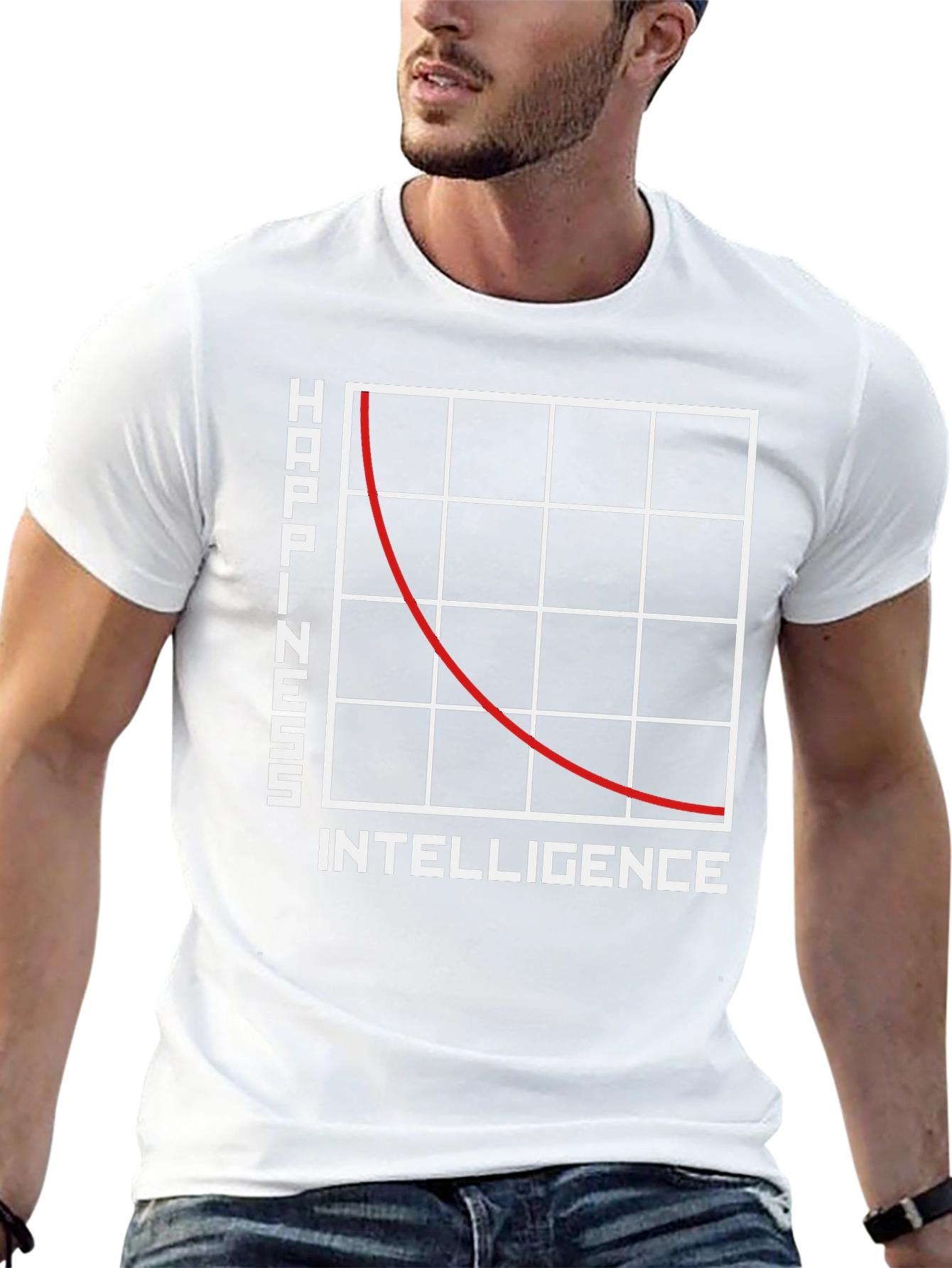 Happiness vs. Intelligence Graphic T-Shirt