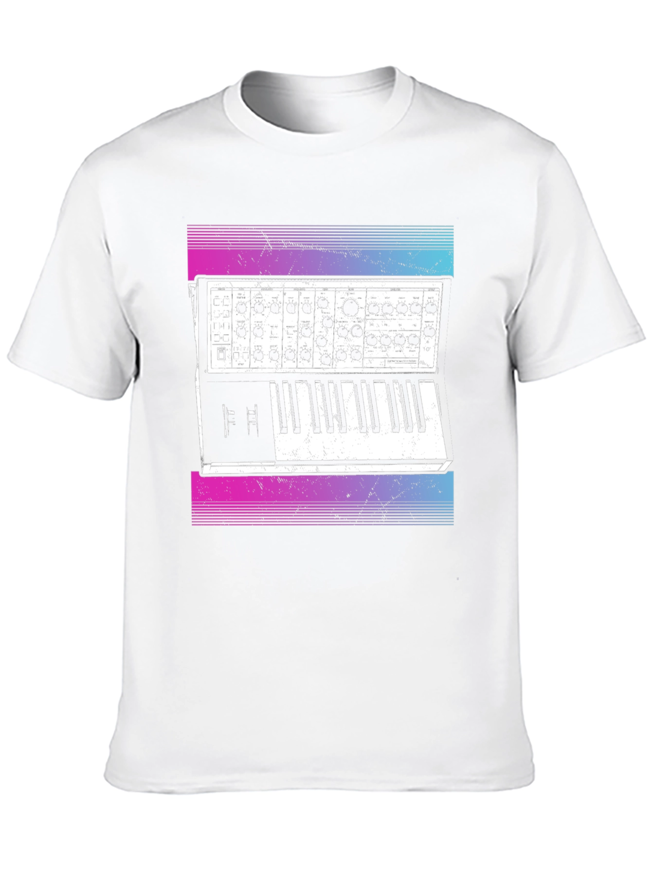 Retro Synthwave Keyboard T-Shirt - Musical Style