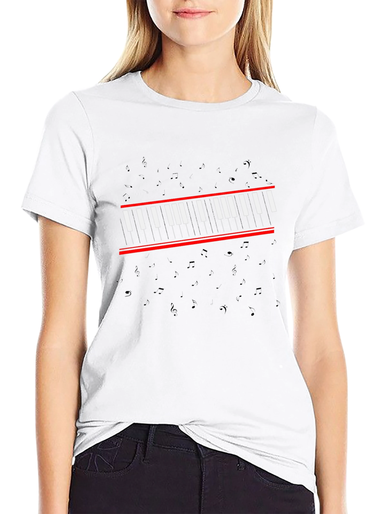 Piano Keys Graphic Tee - Musicians Black T-Shirt