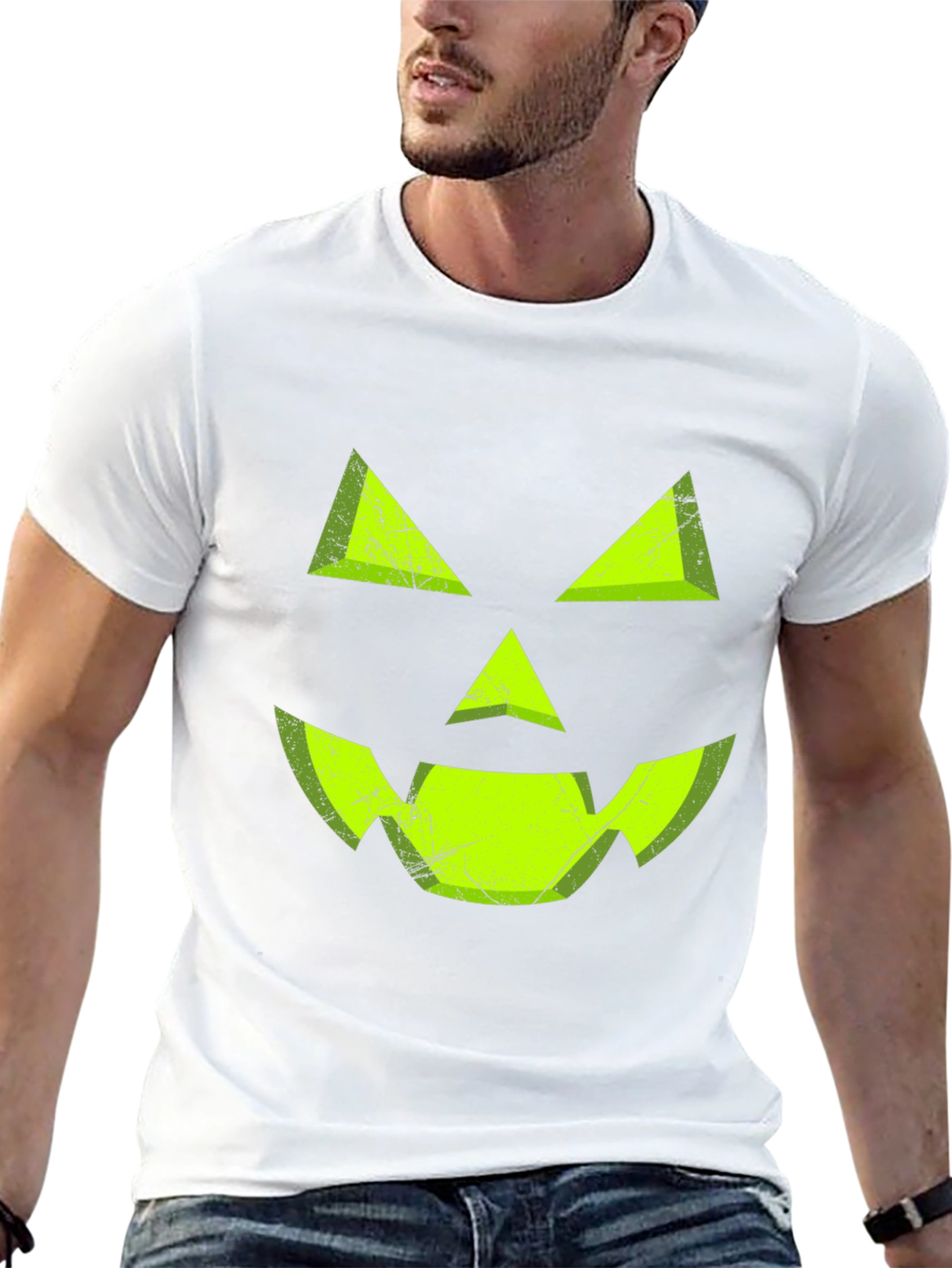 Halloween Pumpkin Face Black T-Shirt