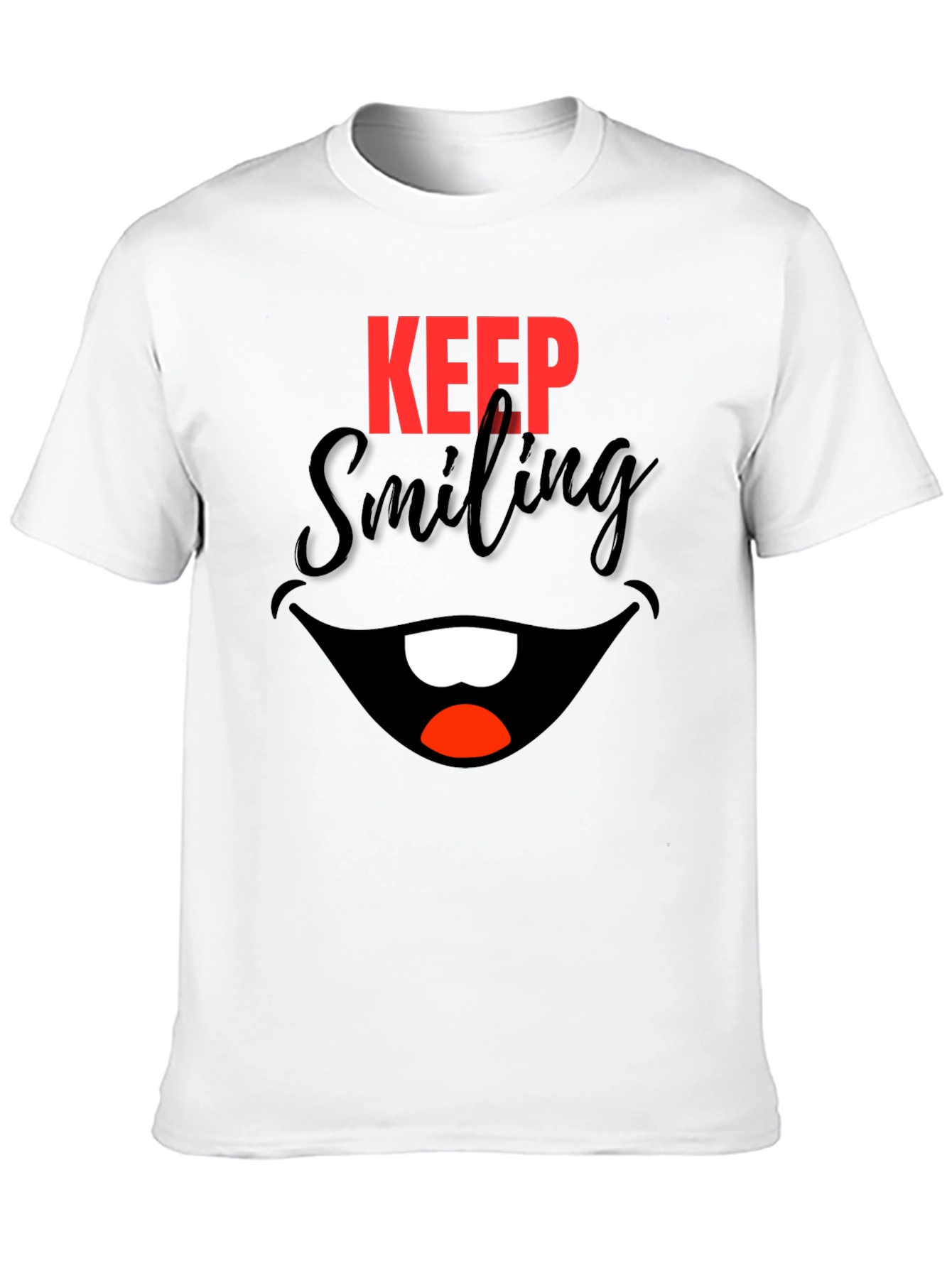 Keep Smiling Black Graphic Tee