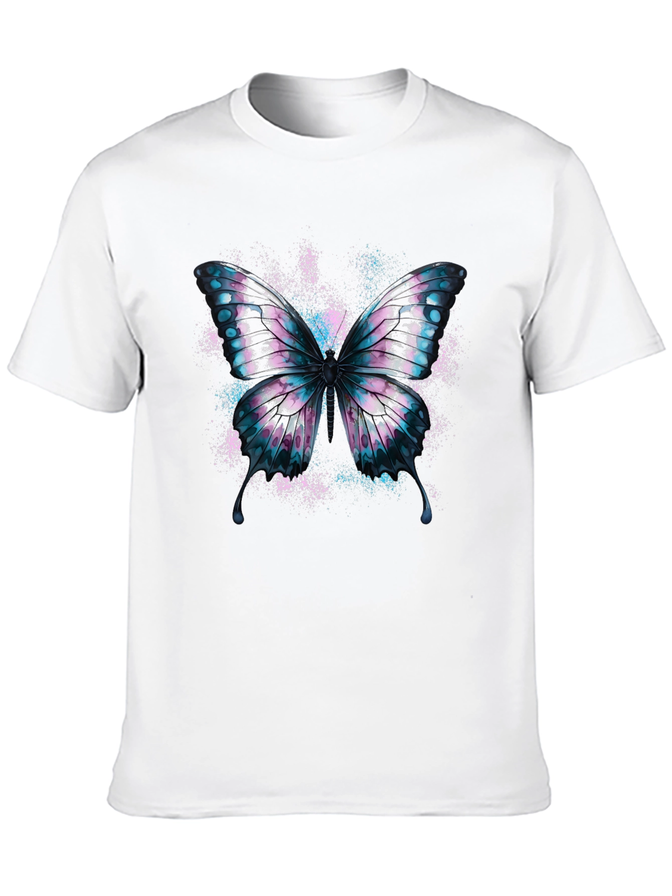 Butterfly Graphic Black Cotton T-Shirt
