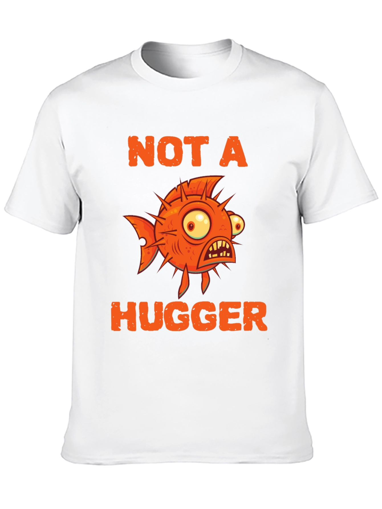 Not A Hugger Funny Pufferfish Graphic Tee
