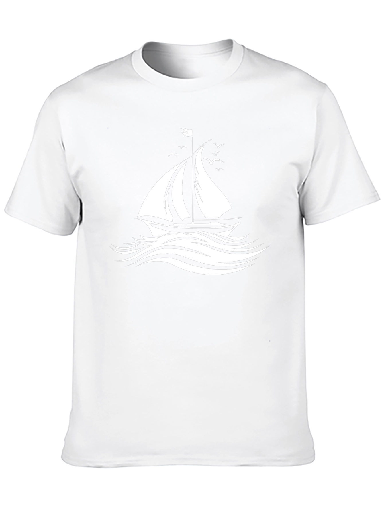 Sailboat Graphic Tee - Black Cotton Comfort