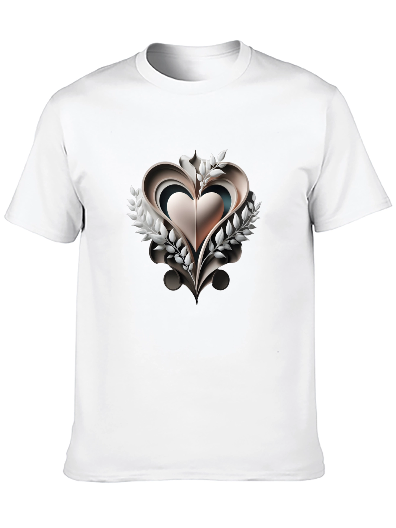 Abstract Heart Graphic Black T-Shirt