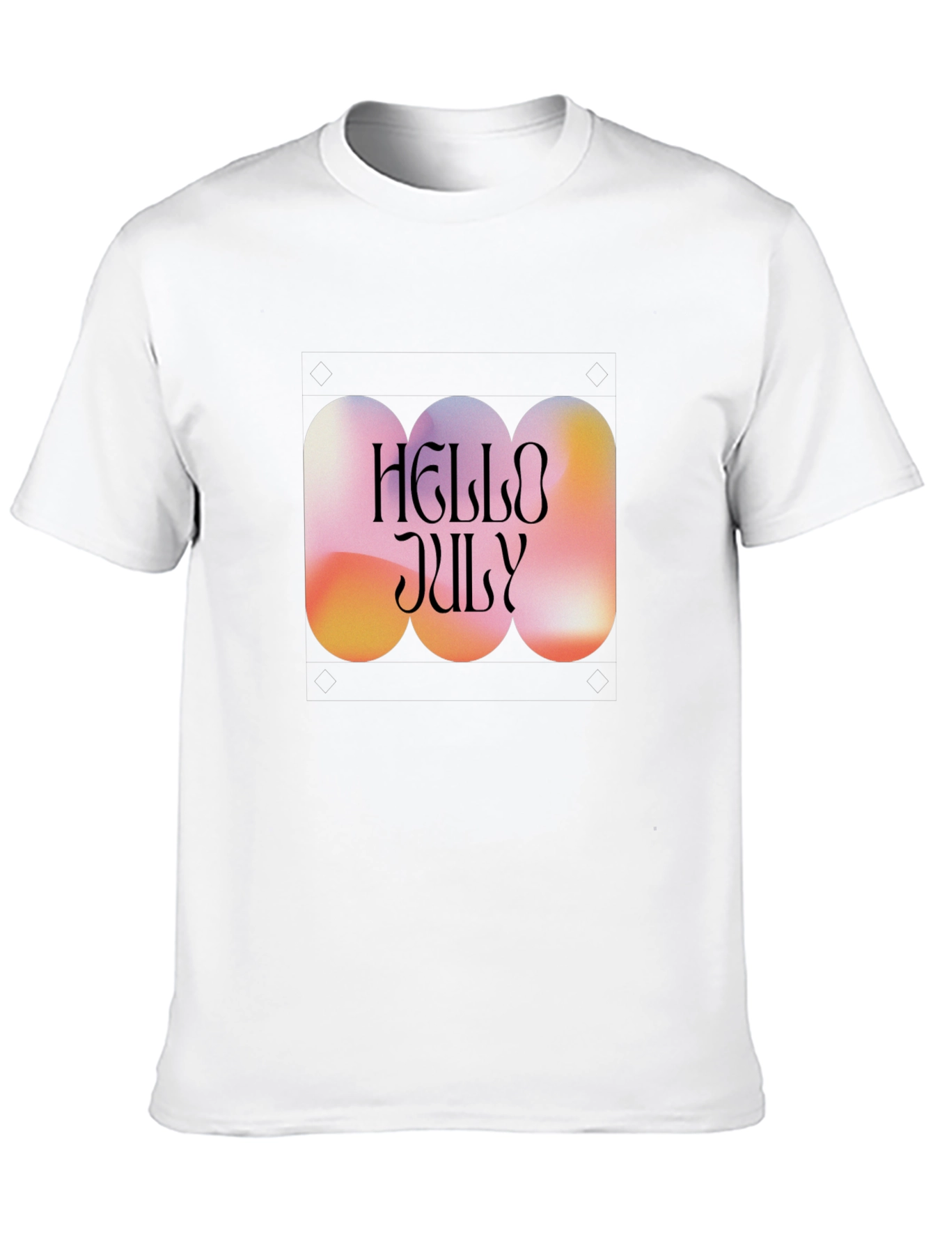Hello July Graphic Tee - Trendy Summer Style