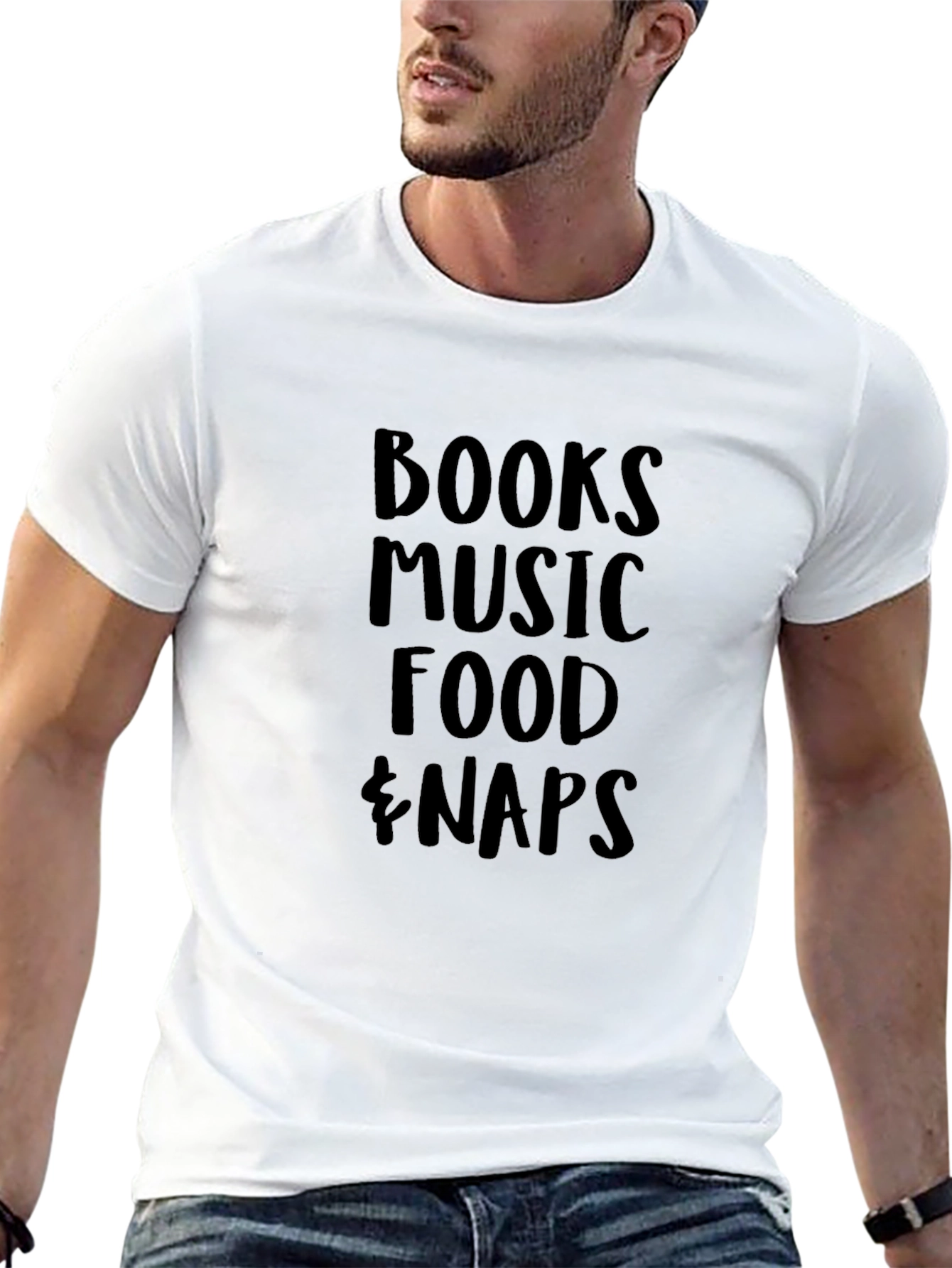 Books Music Food Naps Graphic T-Shirt