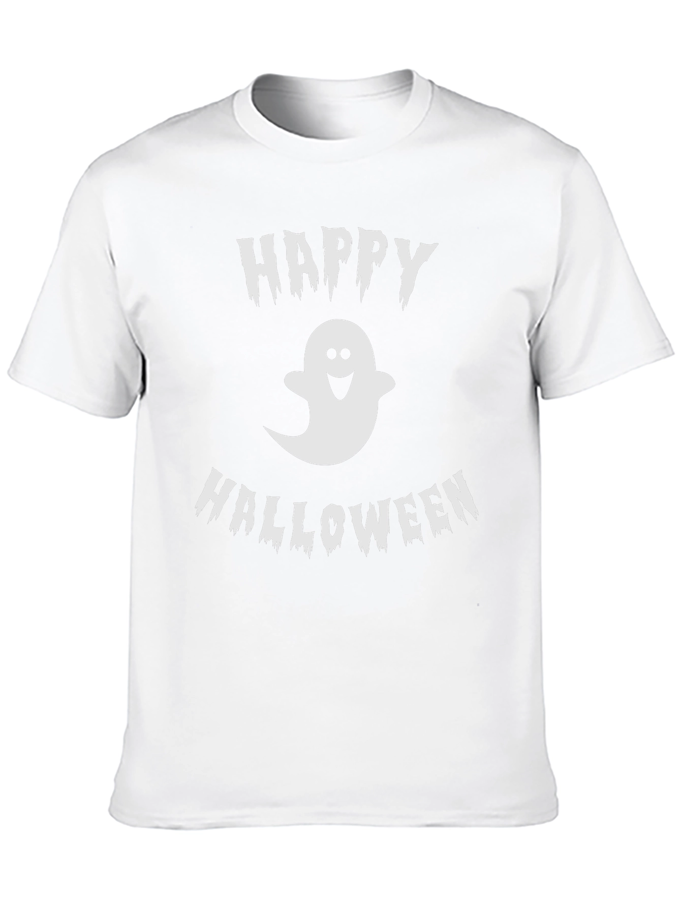 Happy Halloween Ghost Graphic Tee - Black