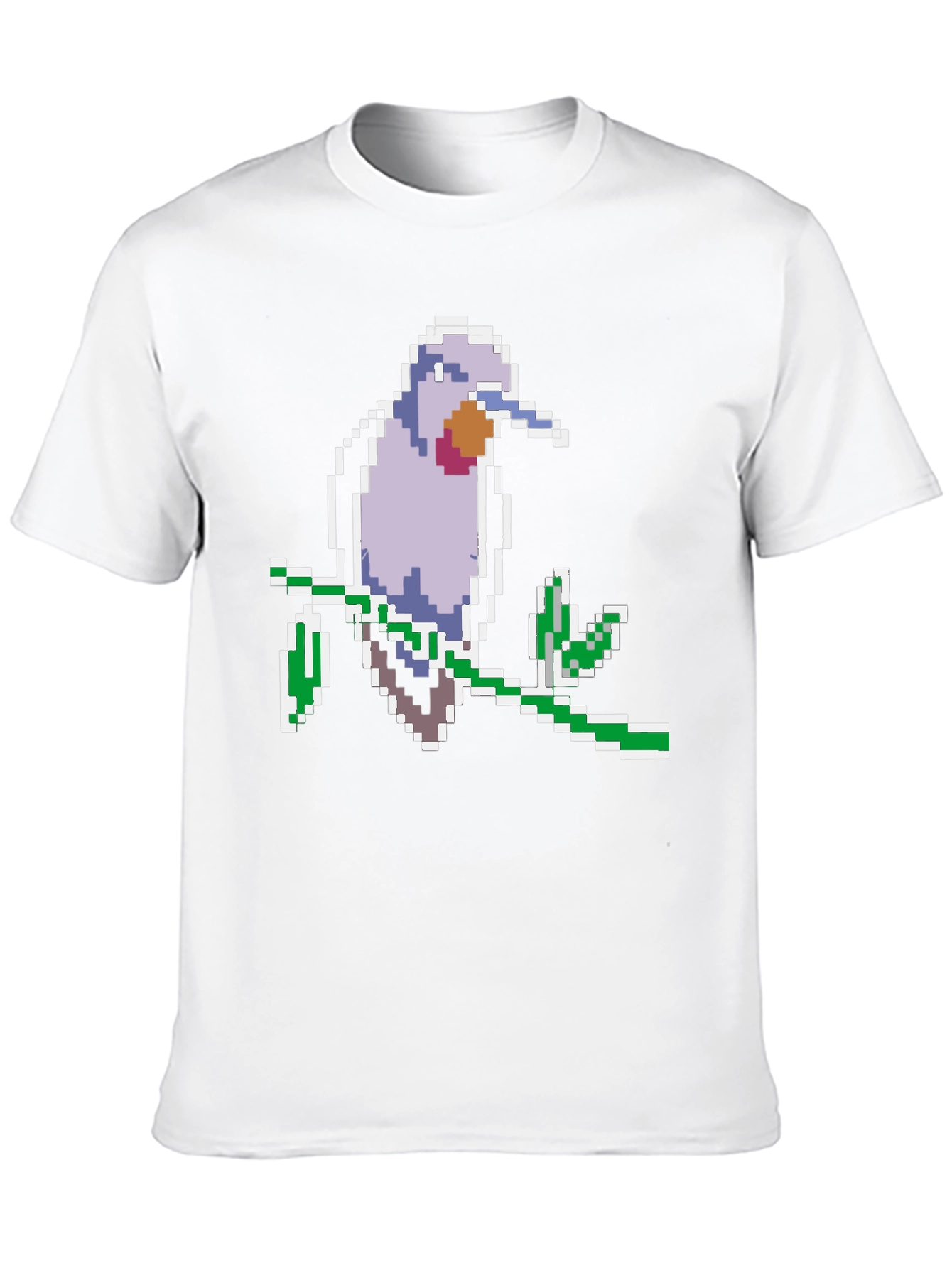 Pixel Bird Graphic Tee - Black Cotton Comfort