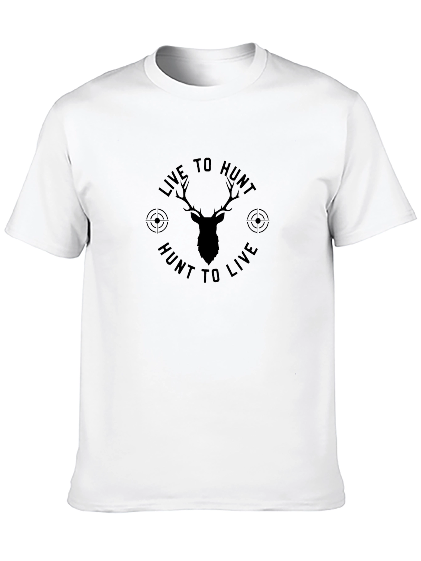 Live to Hunt Deer Graphic Black T-Shirt