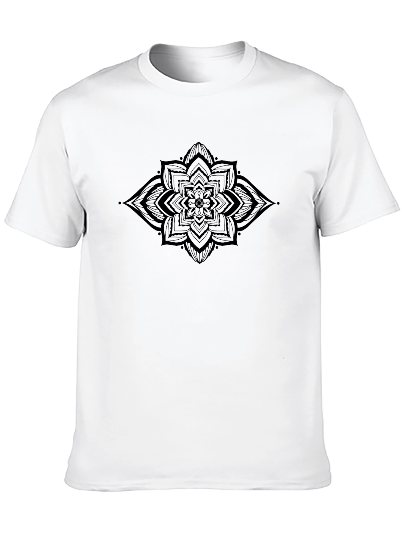 Mens Black Mandala Graphic T-Shirt
