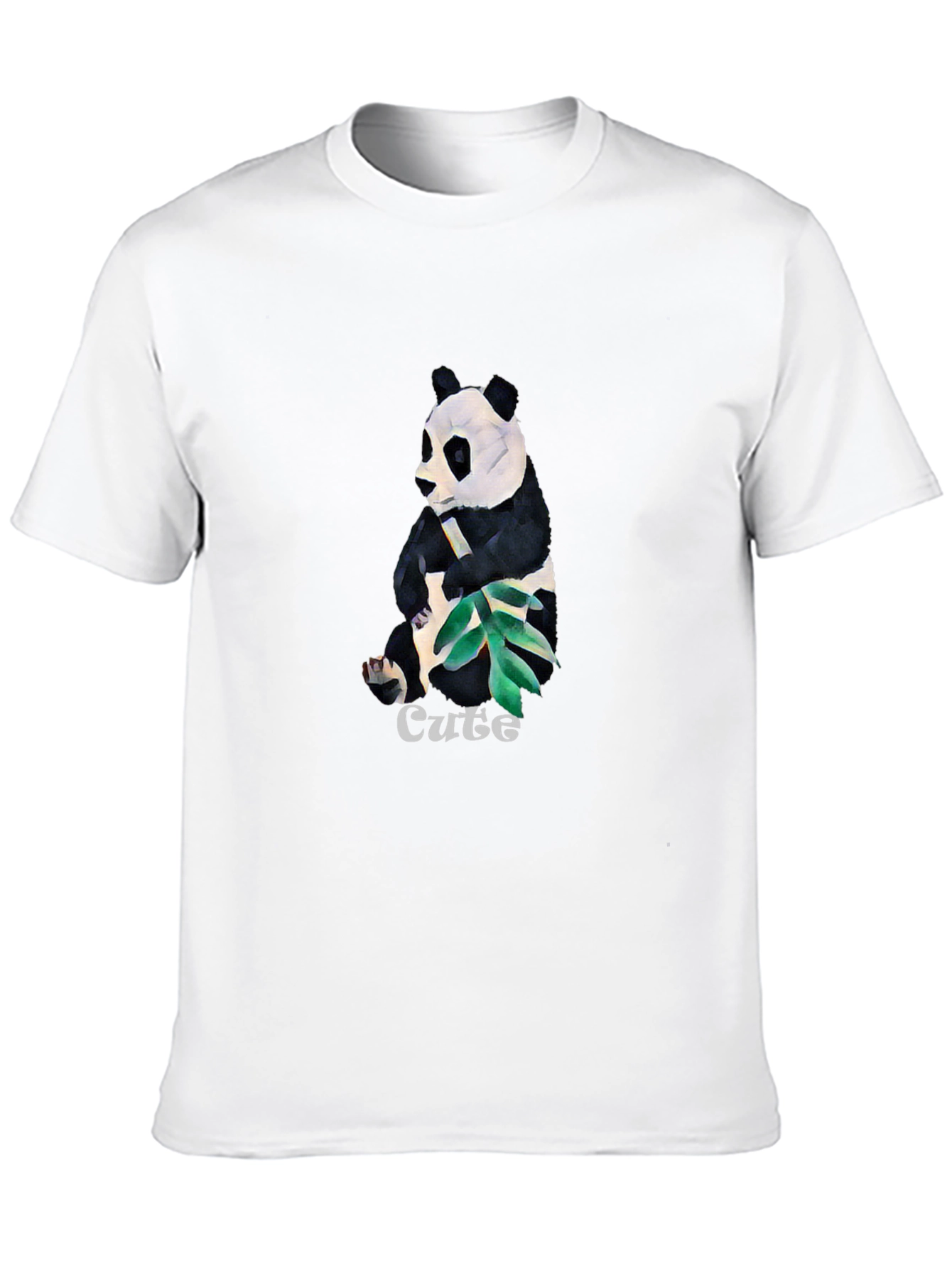 Cute Panda Graphic T-Shirt - Black