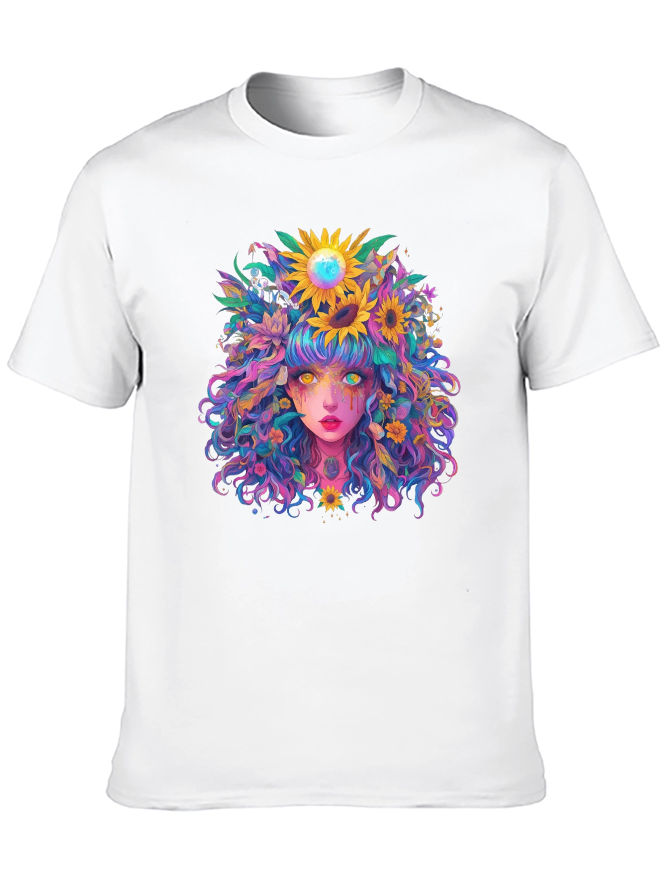 Floral Fantasy Graphic Tee - Unique Art Shirt
