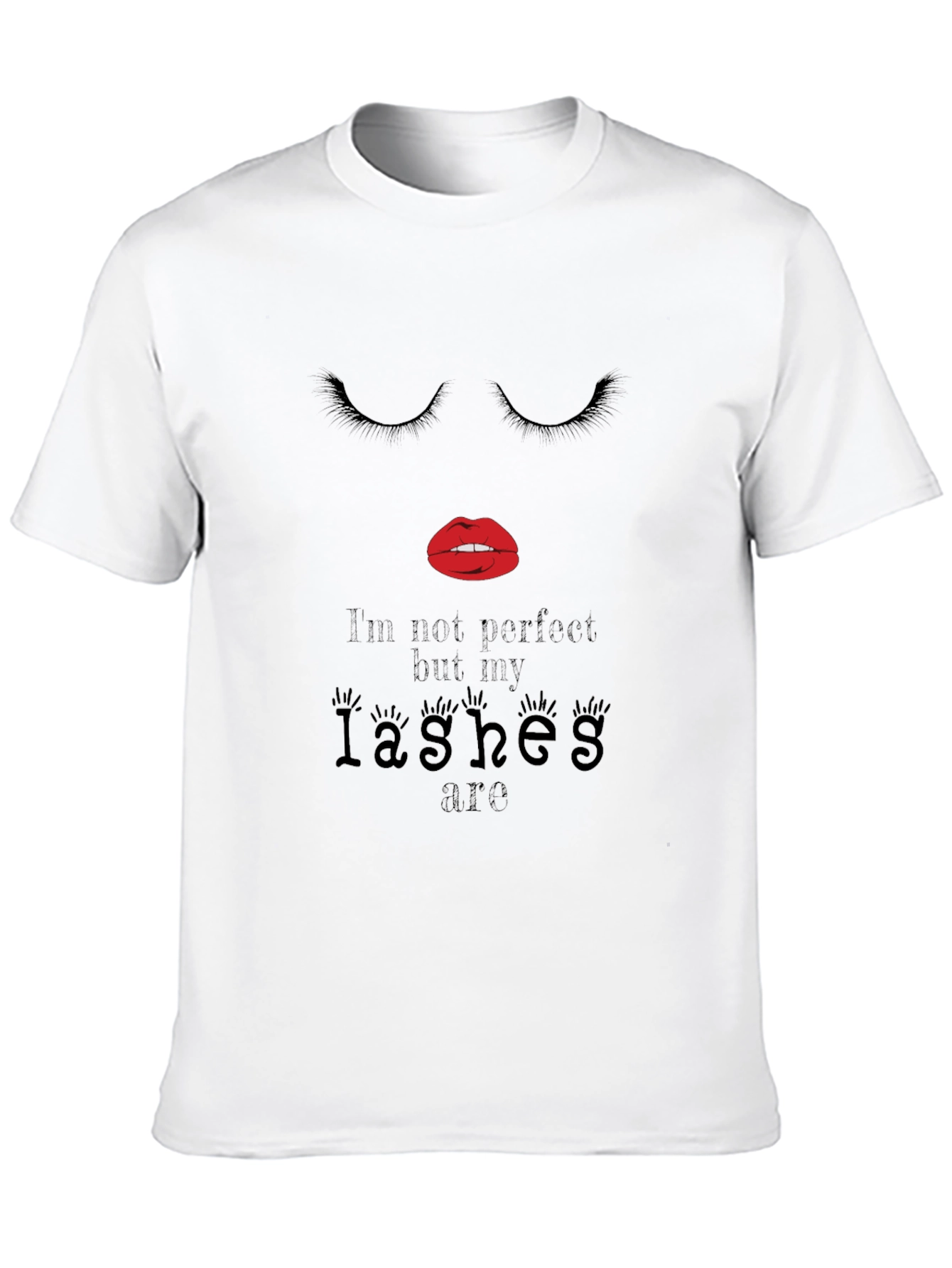 Lashes Graphic Tee - Im Not Perfect Shirt