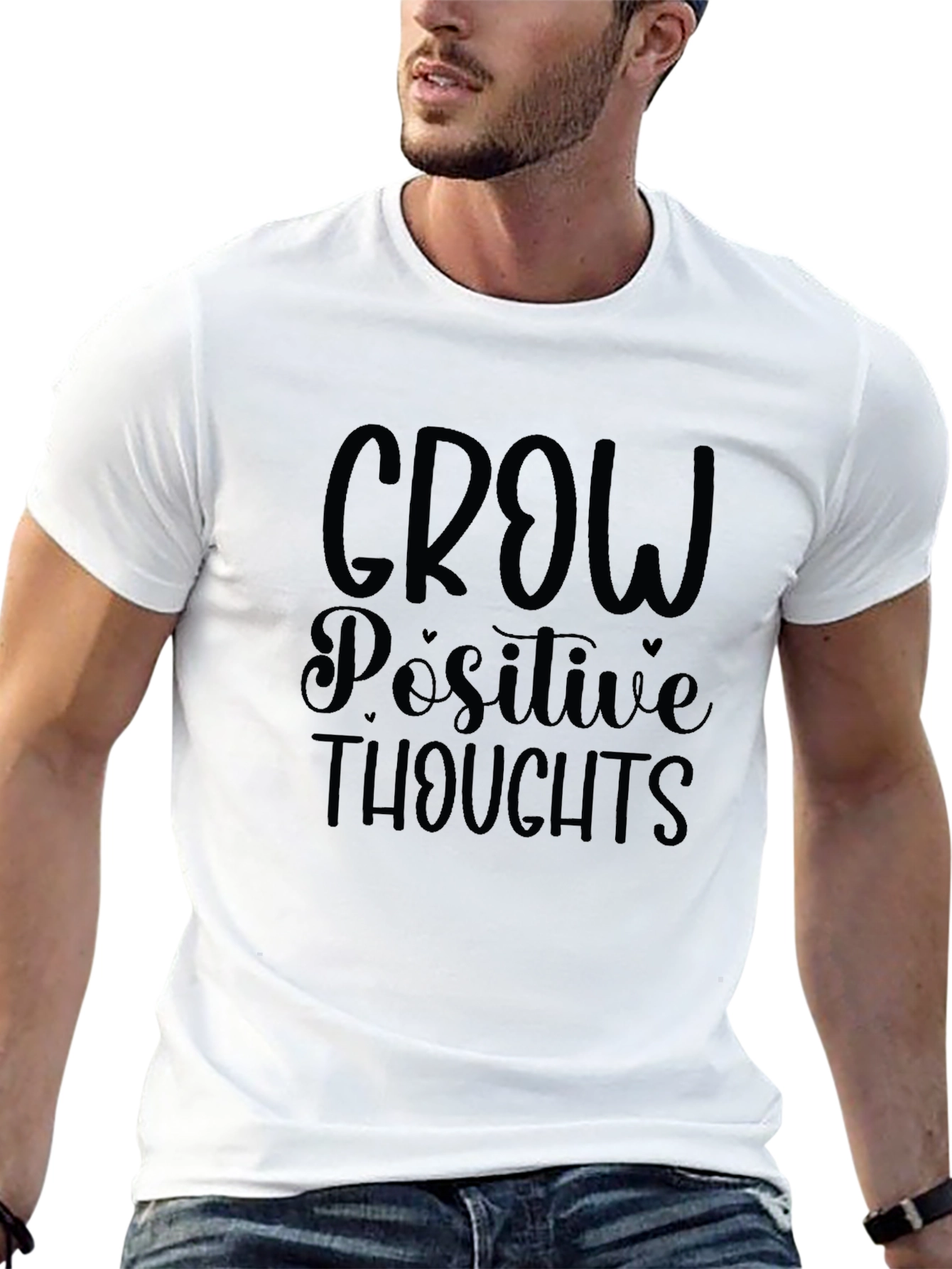 Grow Positive Thoughts Black T-Shirt