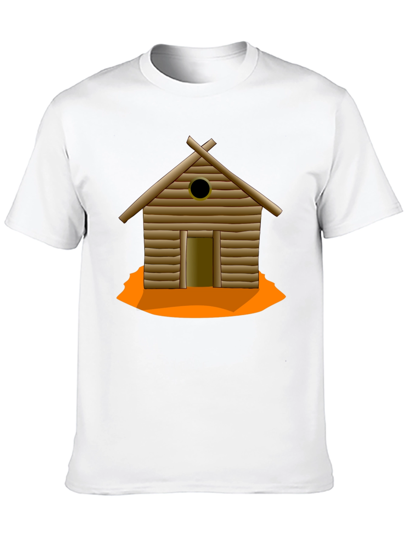 Rustic Cabin Graphic Tee - Black Cotton T-Shirt