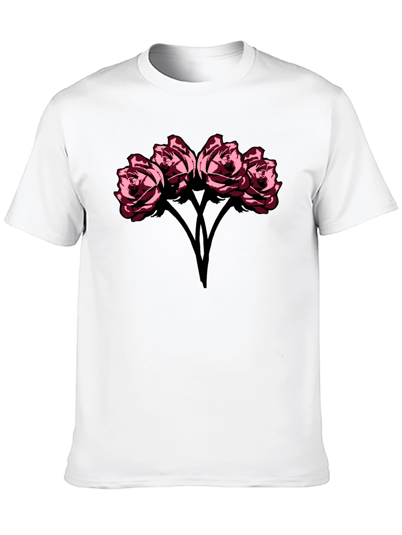 Roses Graphic Black T-Shirt