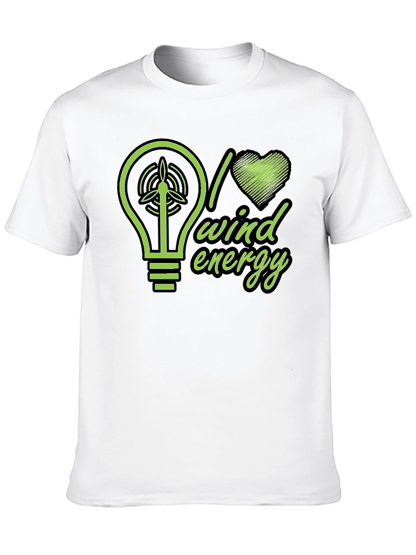I Love Wind Energy Black T-Shirt