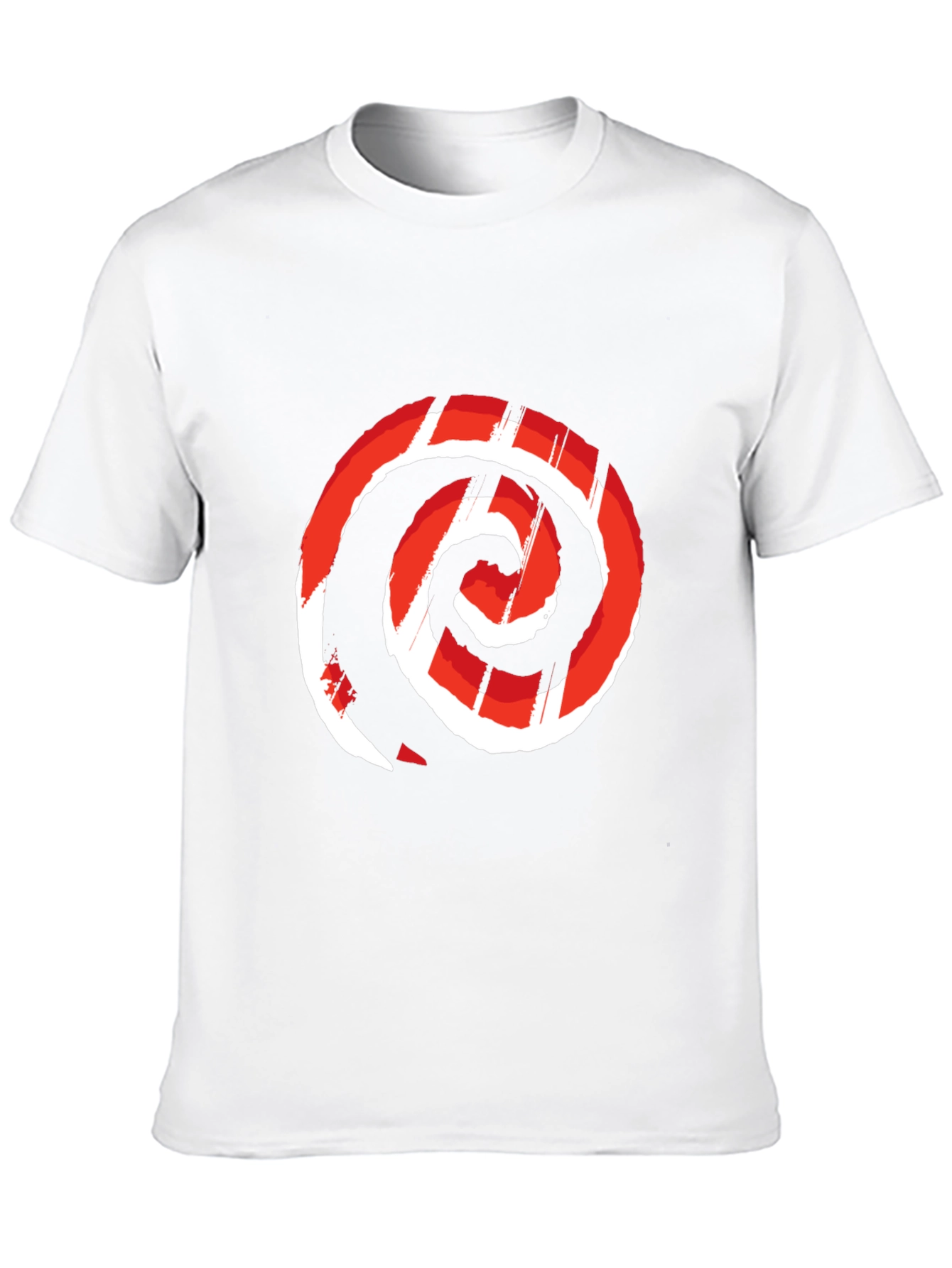 Red Swirl Graphic Print Black Tee