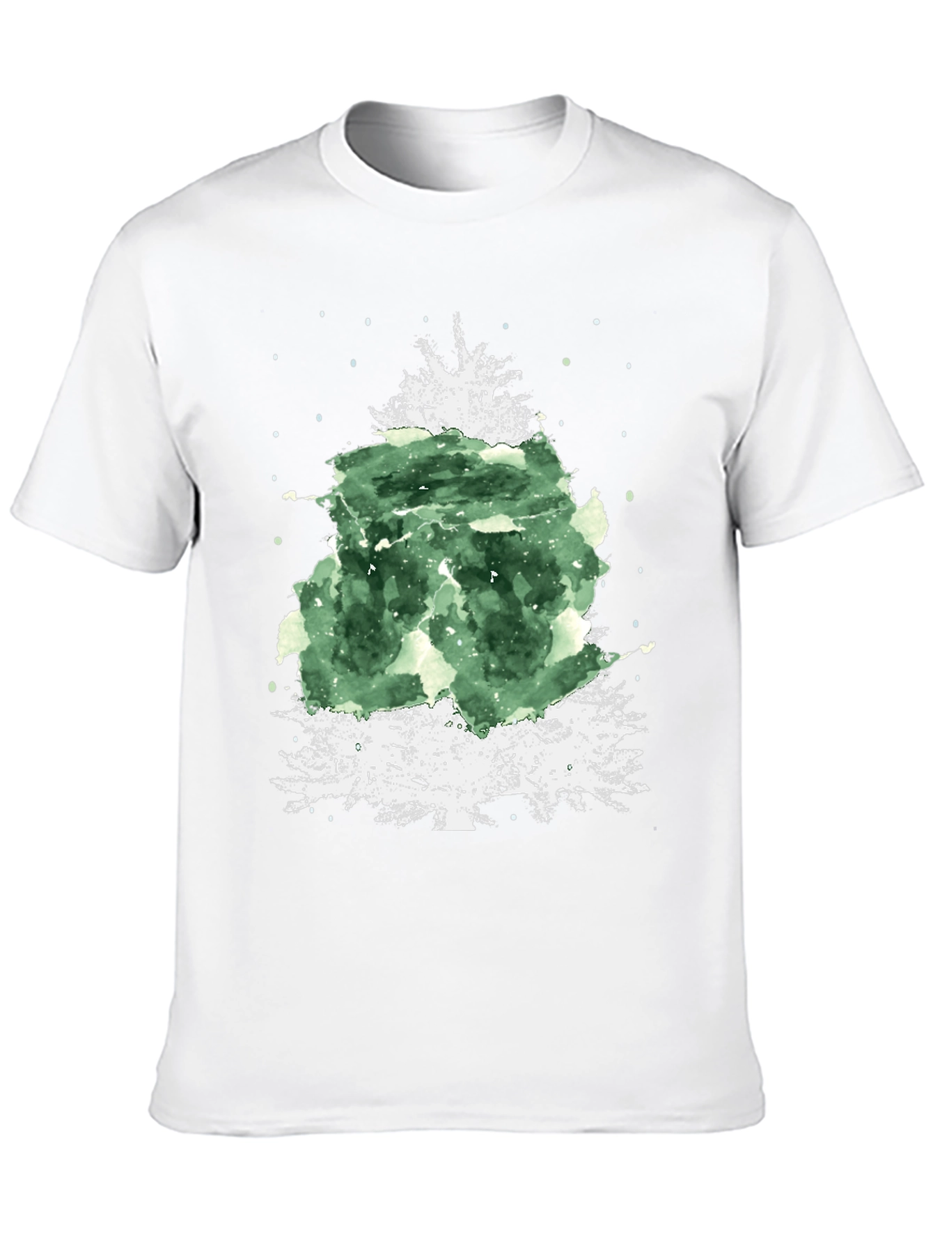 Festive Christmas Tree Graphic Tee - Black