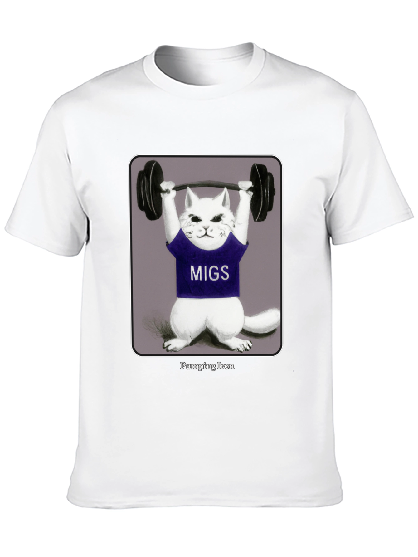 Pumping Iron Cat T-Shirt - Funny Workout Tee