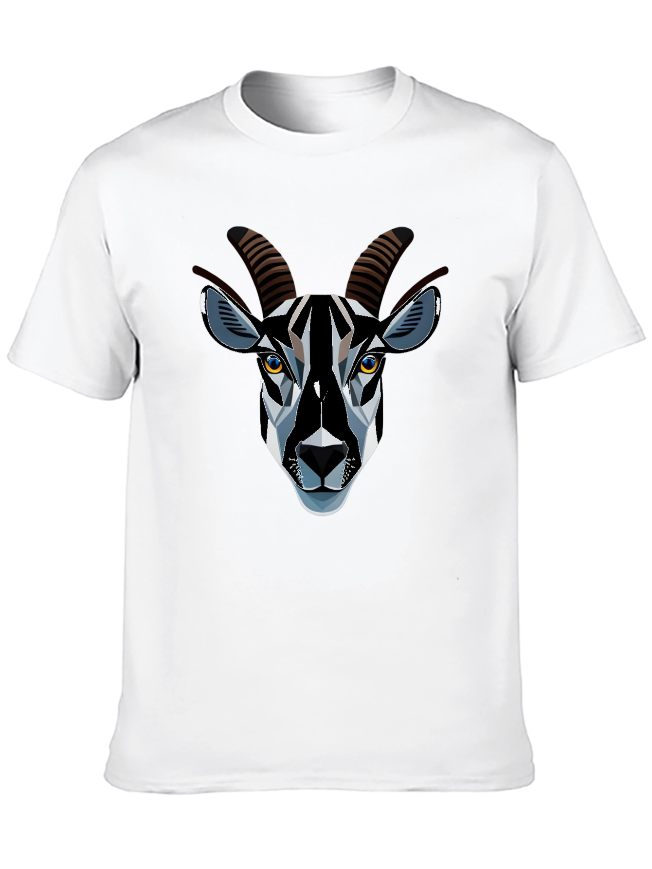 Geometric Goat Graphic Black Tee
