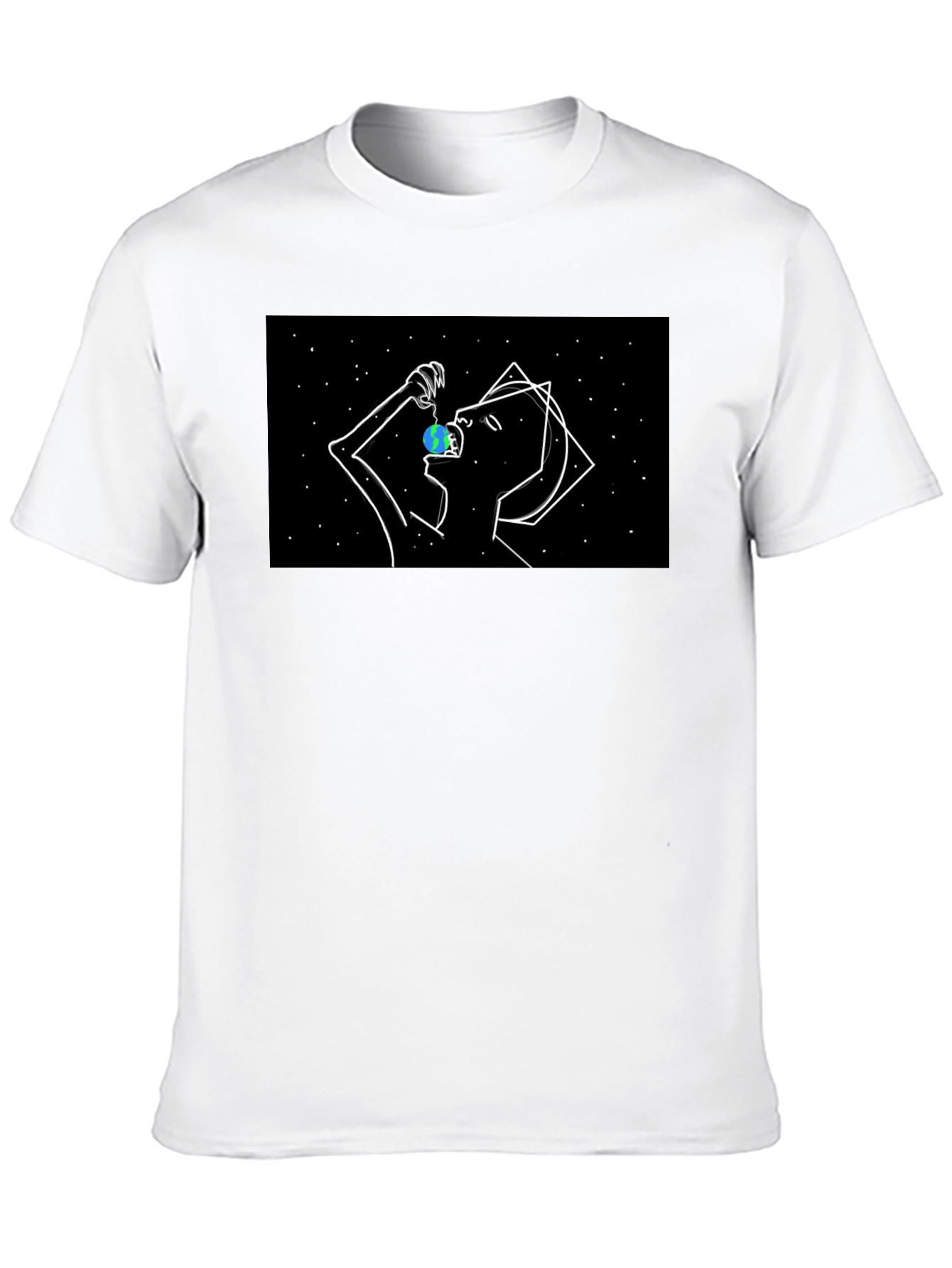 Abstract Space Eater Graphic Tee - Black