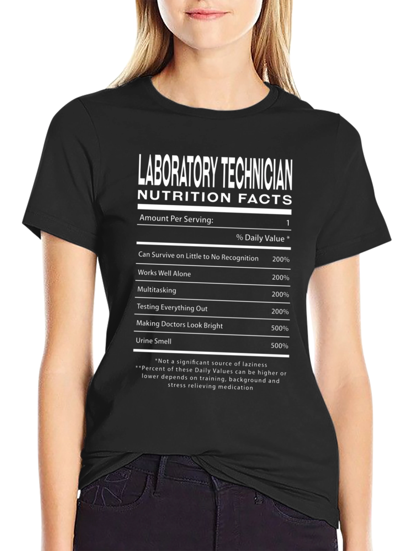 Laboratory Technician Nutrition Facts Novelty T-Shirt