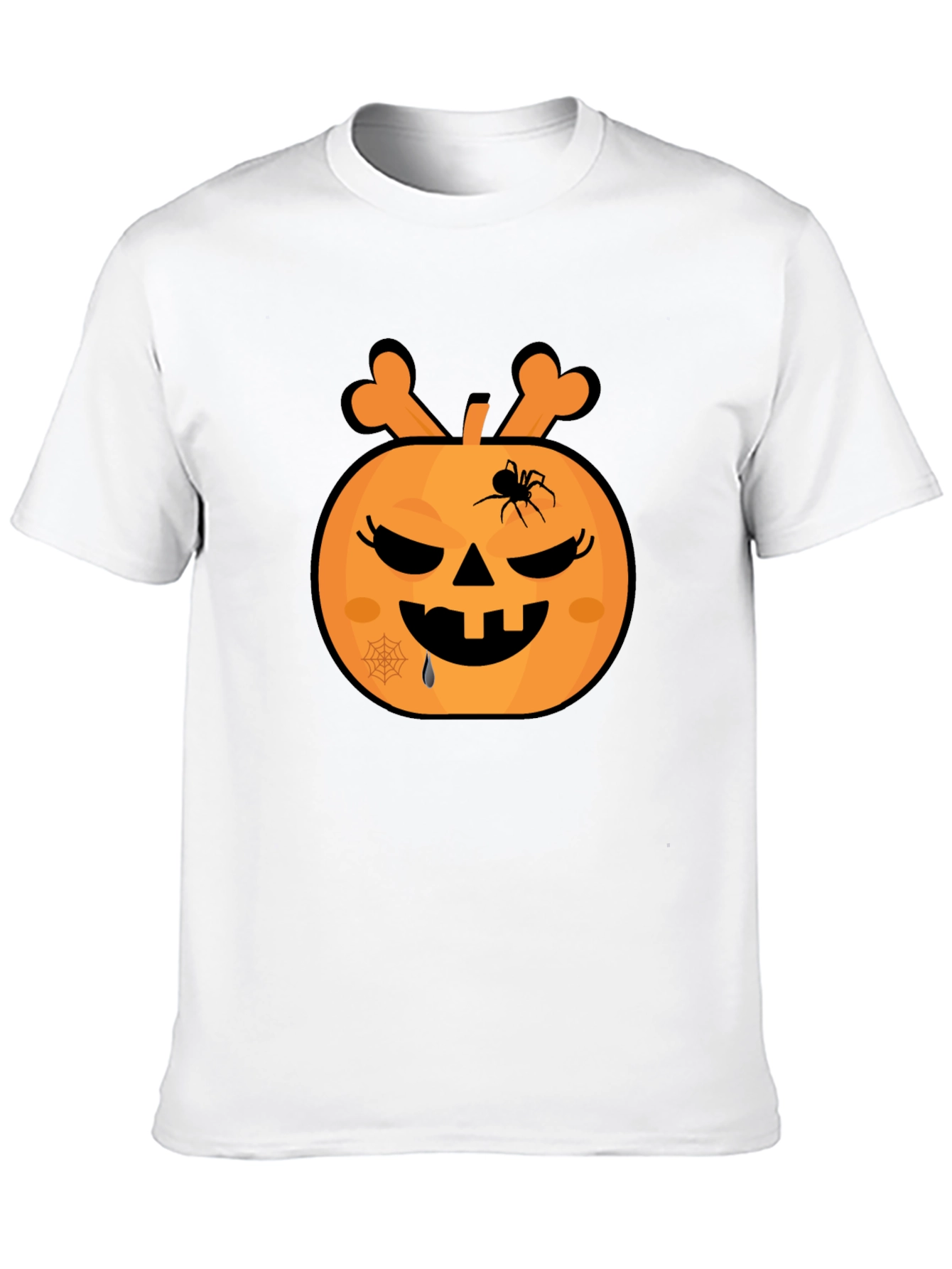 Halloween Pumpkin Spider Graphic T-Shirt