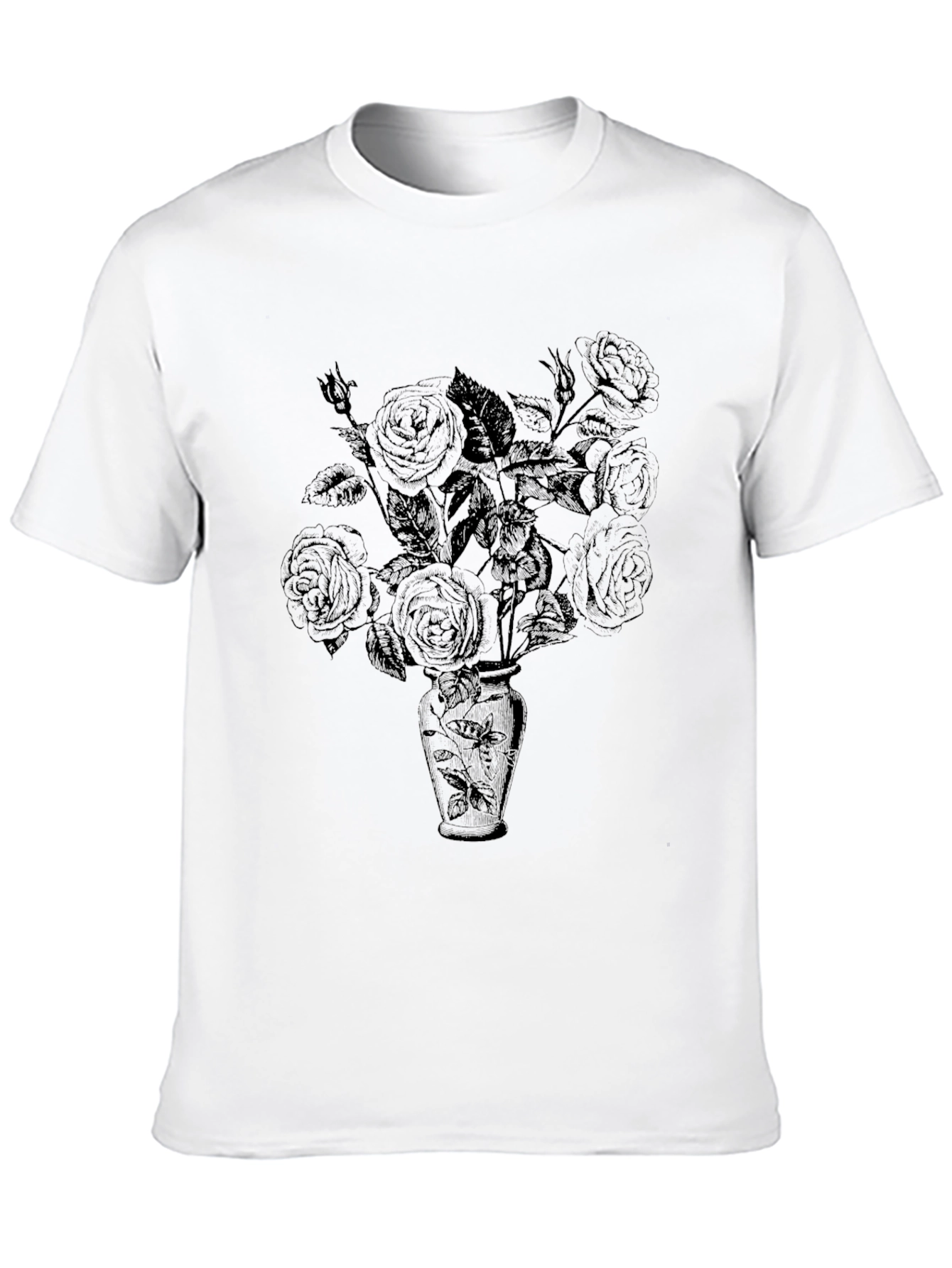 Floral Vase Graphic Tee - Black