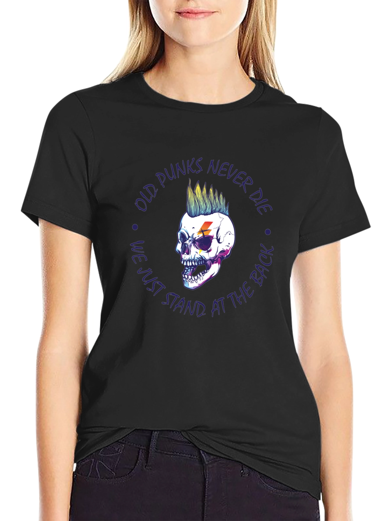 Punk Skull Graphic Tee - Never Die!