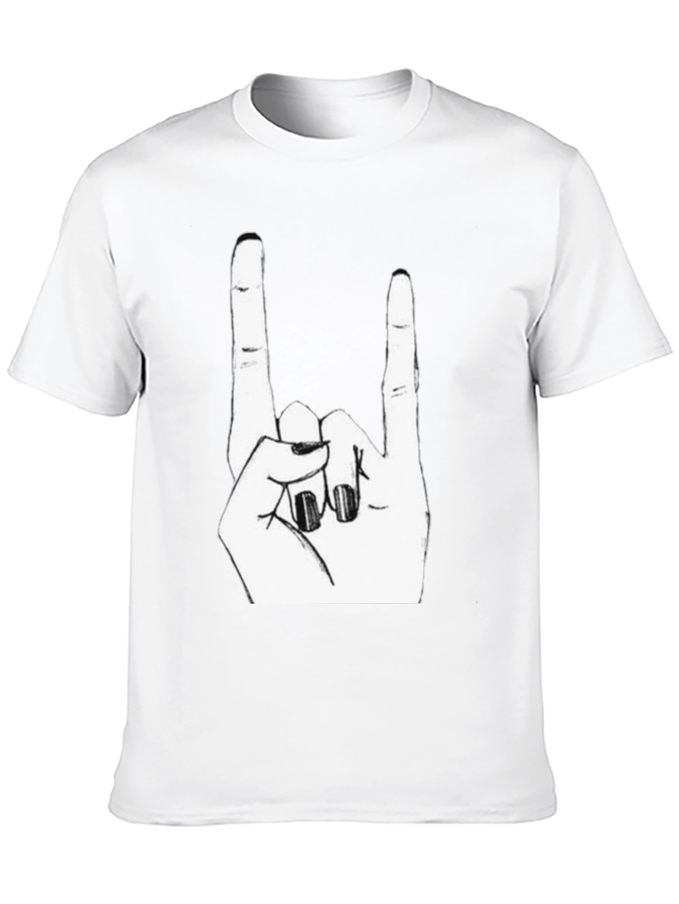 Rock On! Black Graphic Tee - Hand Gesture