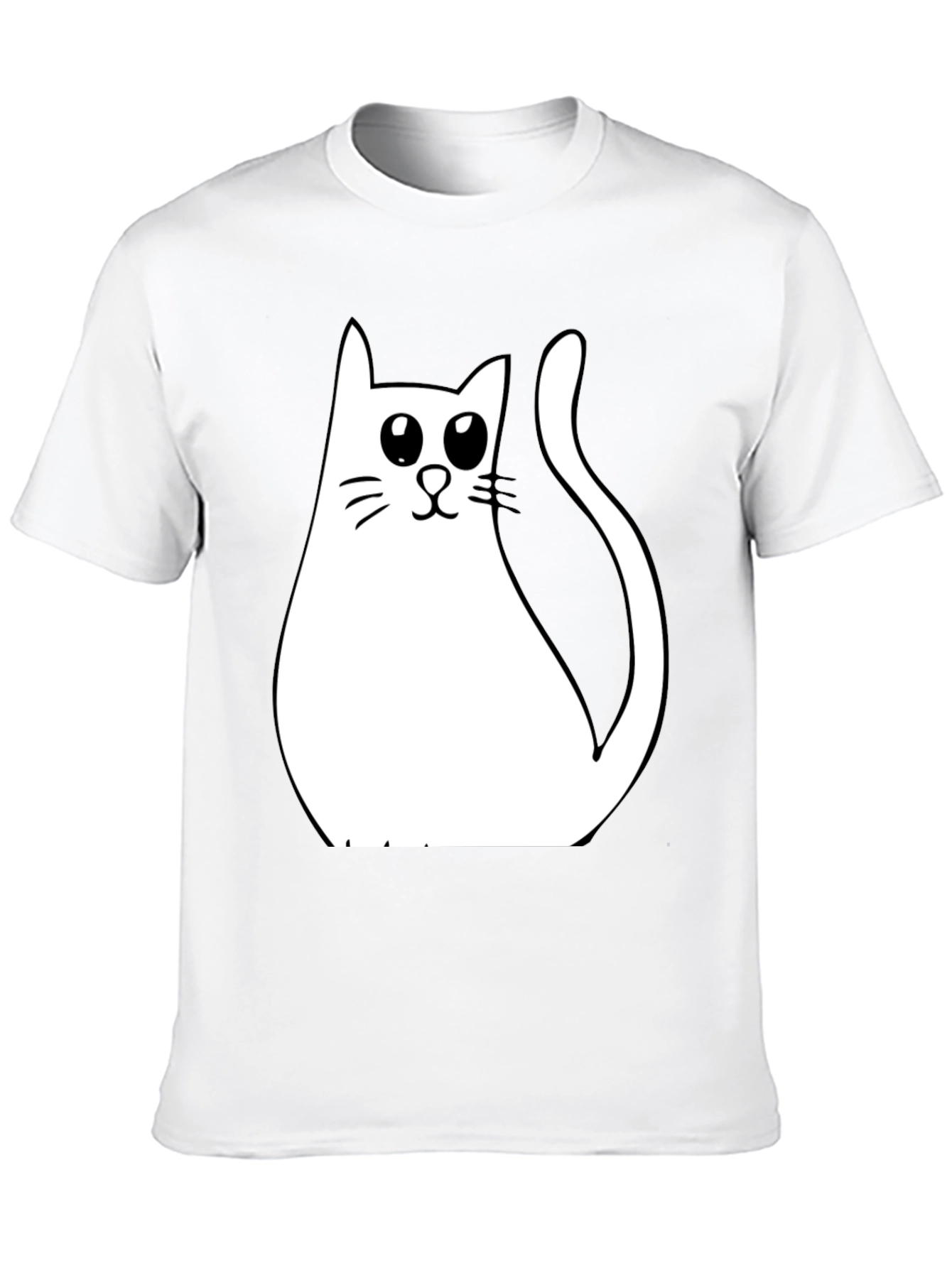 Cute Cat Graphic T-Shirt - Black Cotton Tee