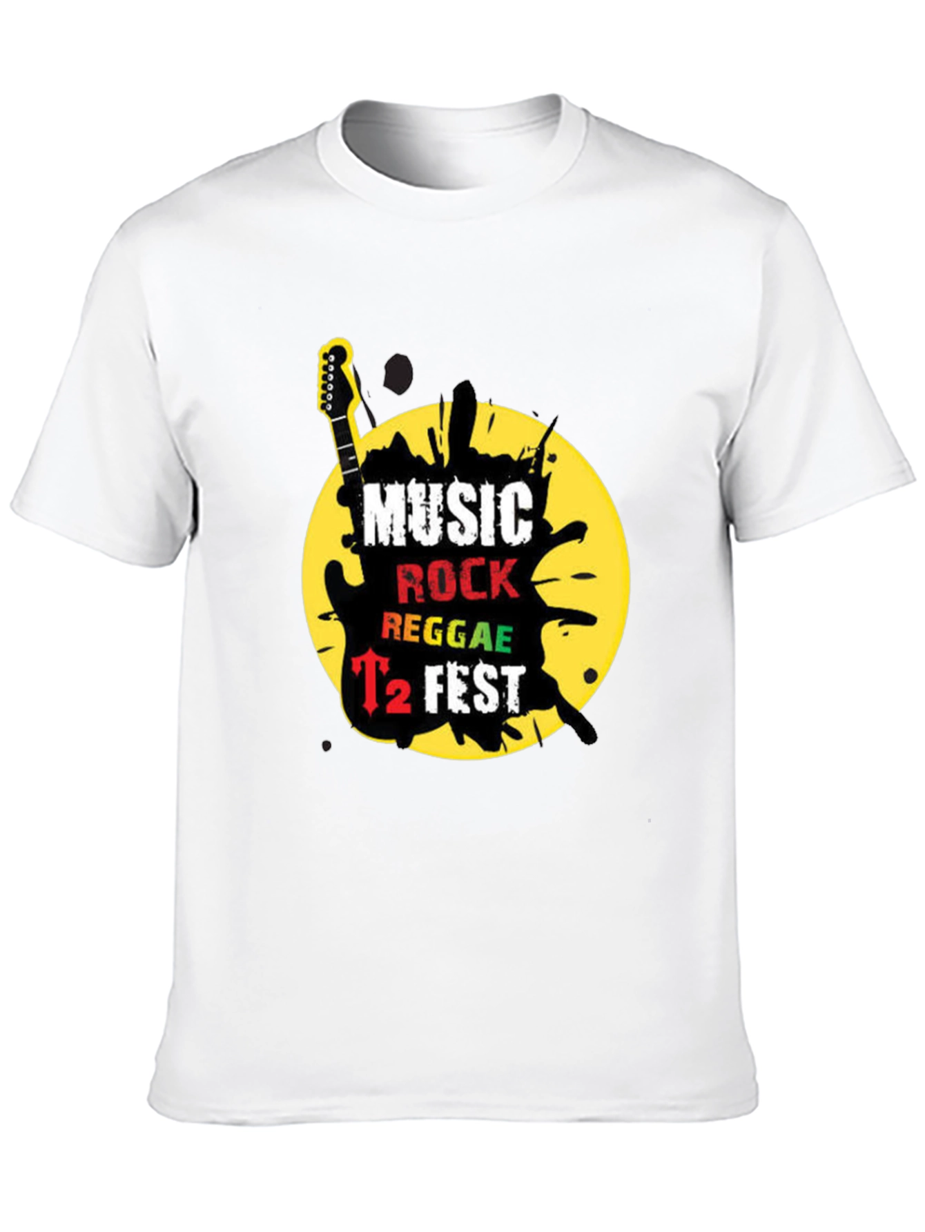 Music Rock Reggae T2 Fest Black Graphic T-Shirt
