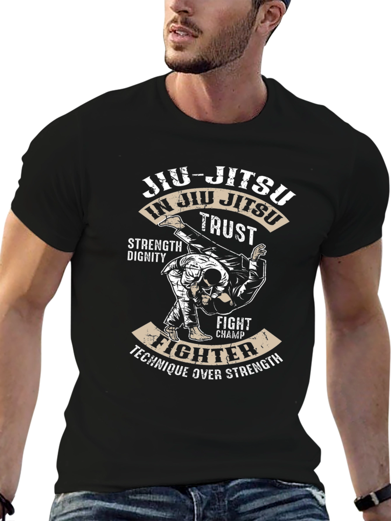 Jiu-Jitsu Fighter T-Shirt - Technique Over Strength