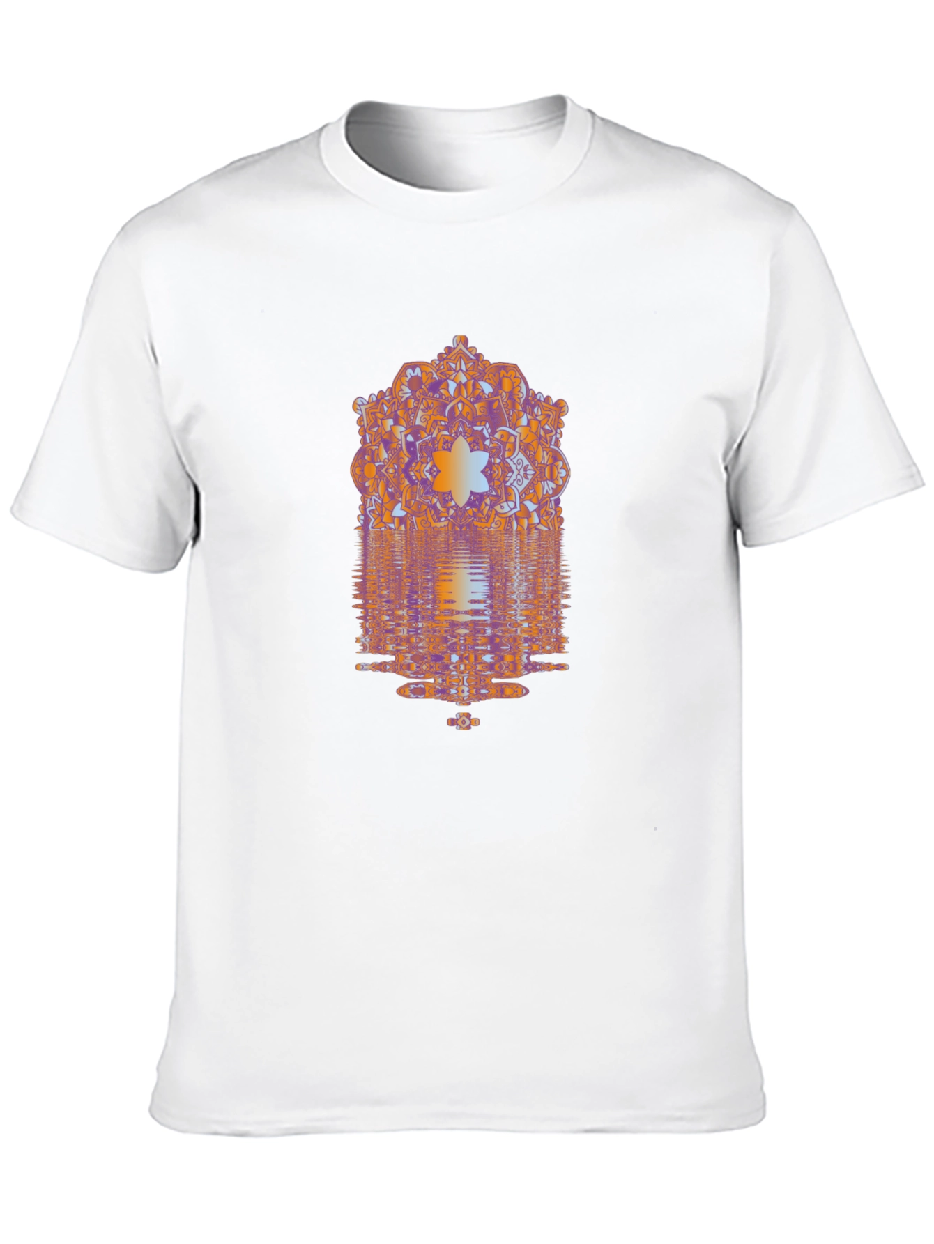 Abstract Mandala Graphic Print Mens Black T-Shirt