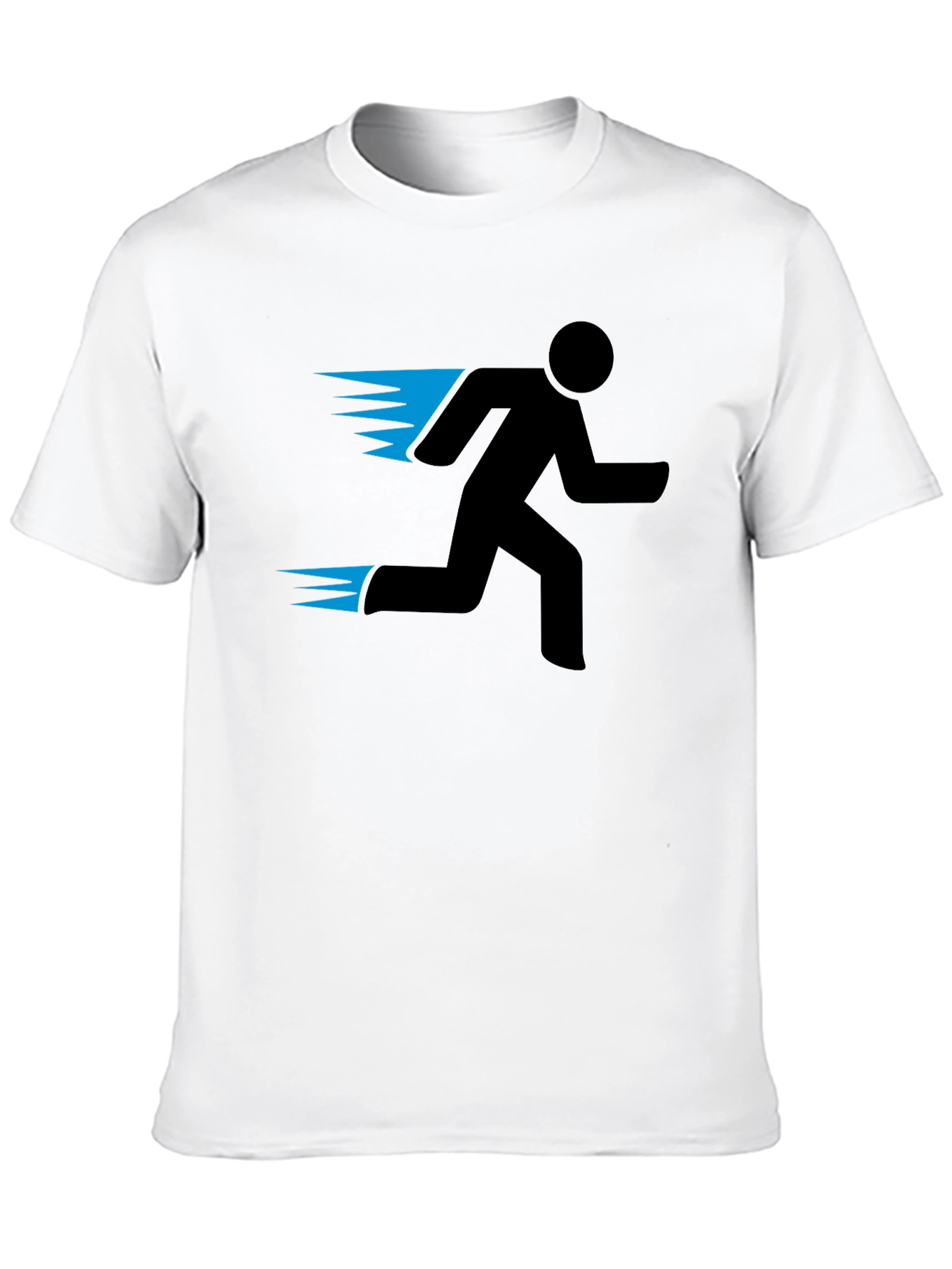 Mens Black Running Man Graphic Tee